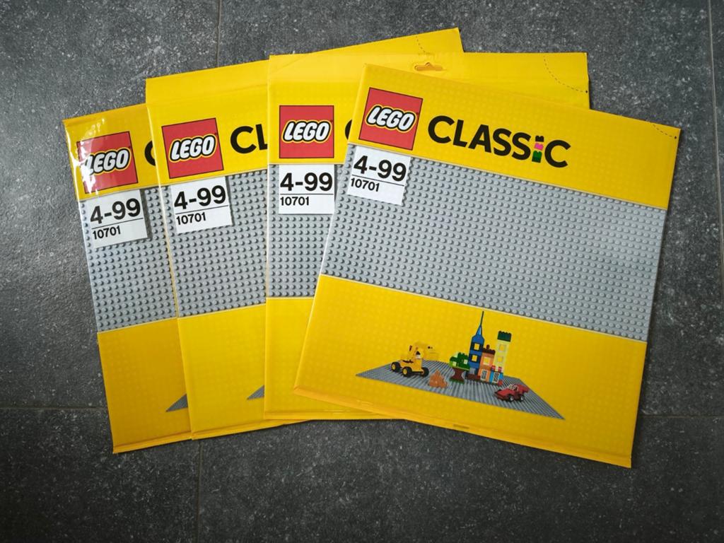 LEGO Classic Bouwplaat Grijs 10701 48x48 - 4 stuks, Lego, Nieuw, Ophalen of Verzenden, Grondplaat