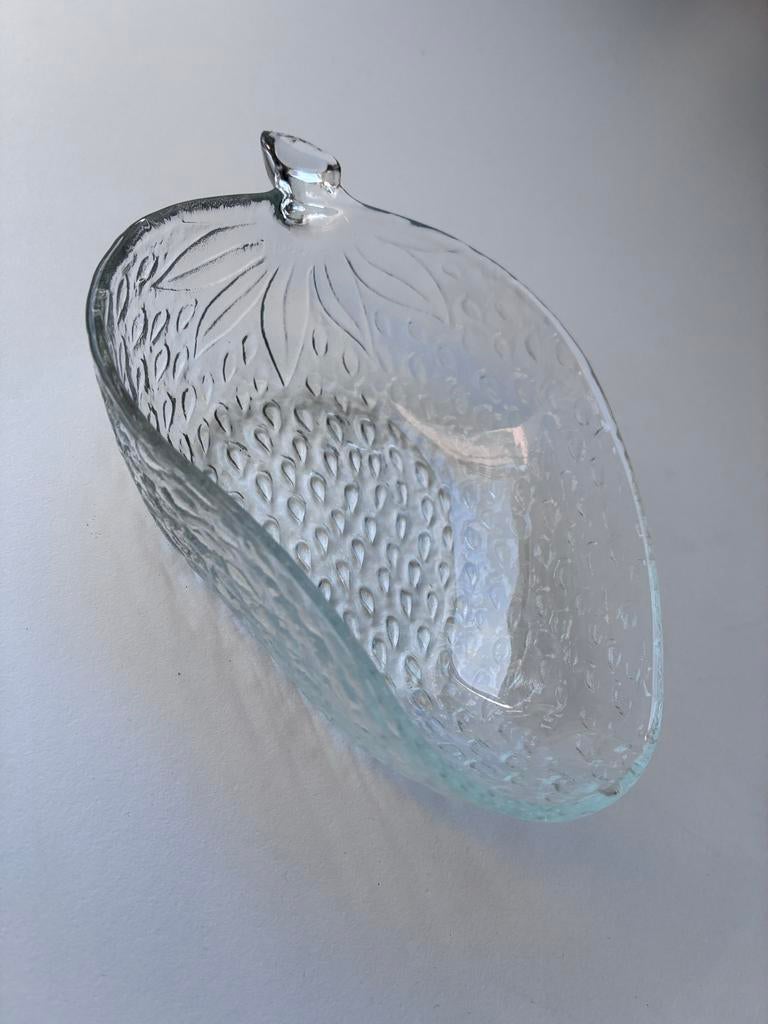 Aardbei schaal, Gebruikt, Schaal, Ophalen of Verzenden, Glas