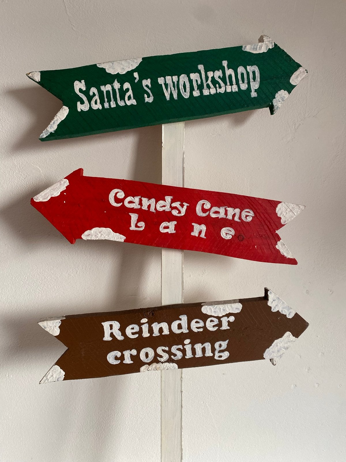 Kerst bord wegwijzer Santa’s workshop, Ophalen, Nieuw