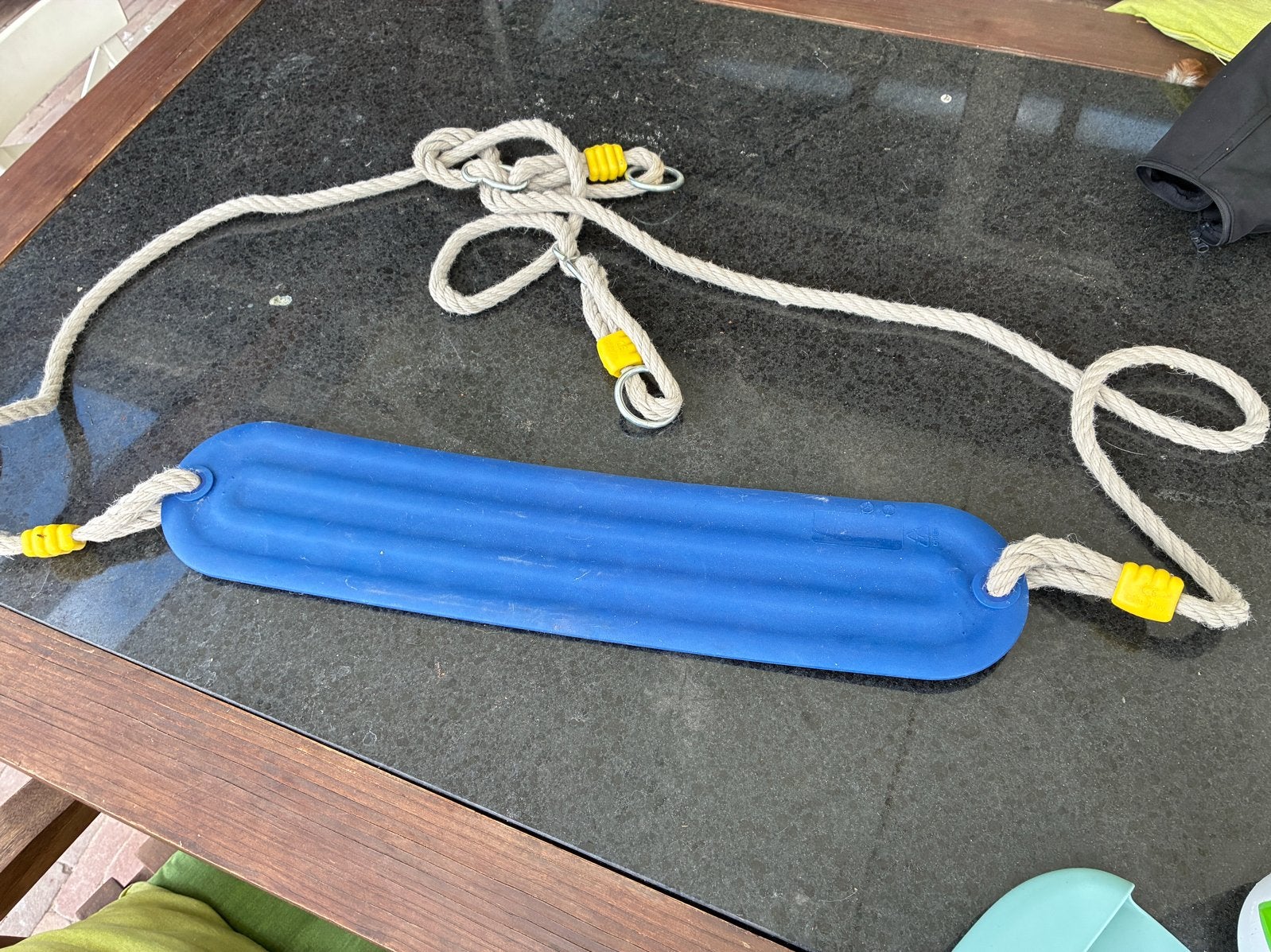 Blauw schommelzitje flexibel, Ophalen of Verzenden, Zo goed als nieuw