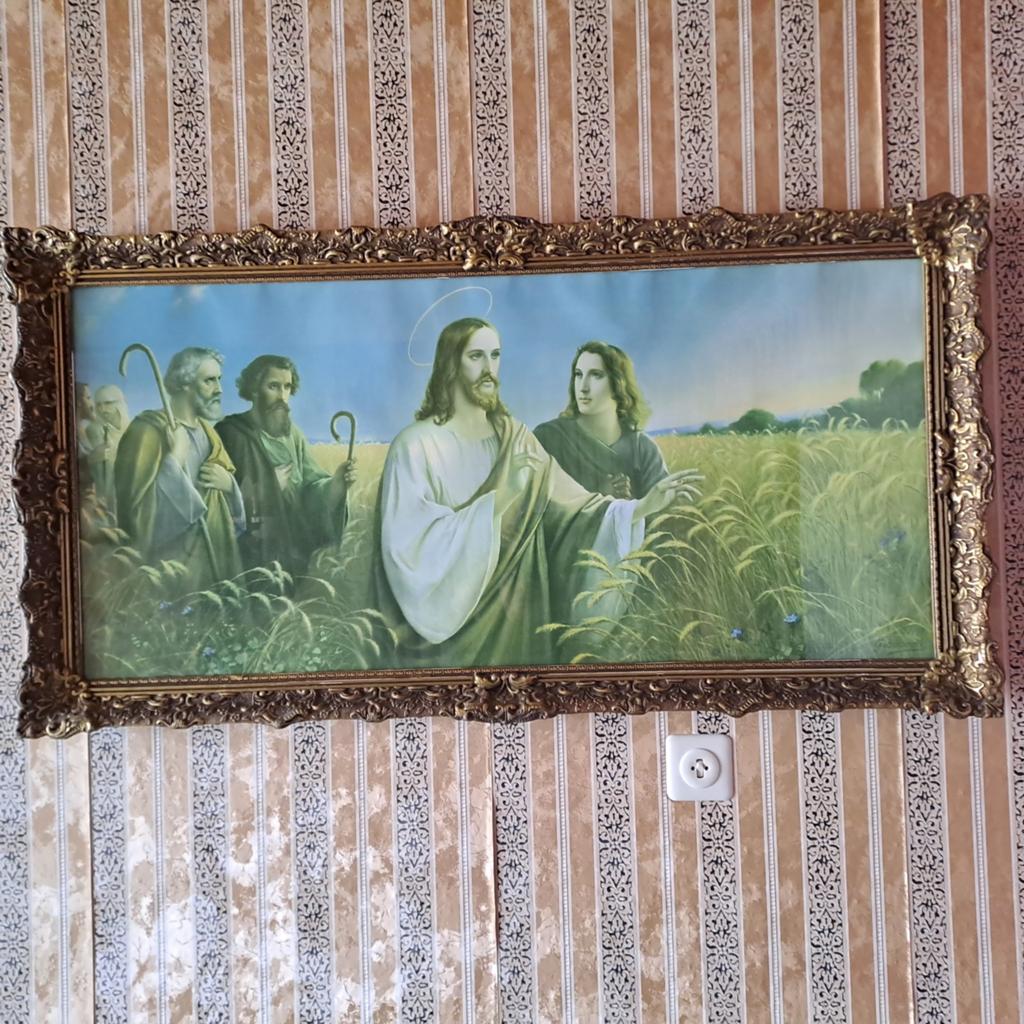 Set van 3 Vintage Jezus Christus Schilderijen, Ophalen of Verzenden