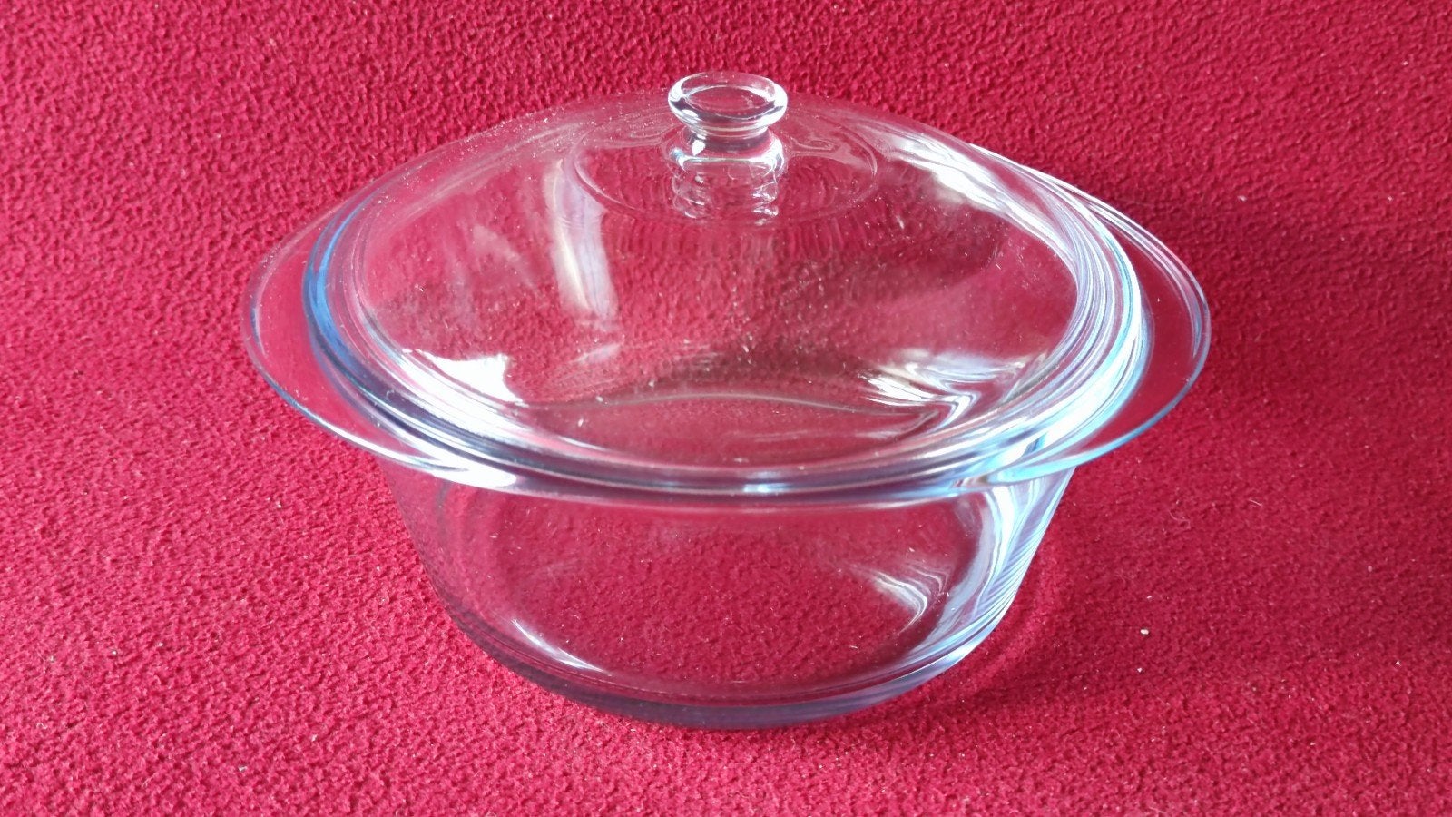 TOPSTAAT Pyrex Glazen Kookpan met Deksel - 24 cm Diameter, Gebruikt, Met deksel, Ophalen of Verzenden, Glas