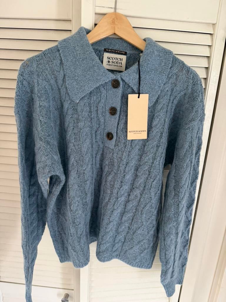 Nieuwe Scotch&Soda dames poli trui M, Kleding | Dames, Truien en Vesten, Zo goed als nieuw, Blauw, Verzenden