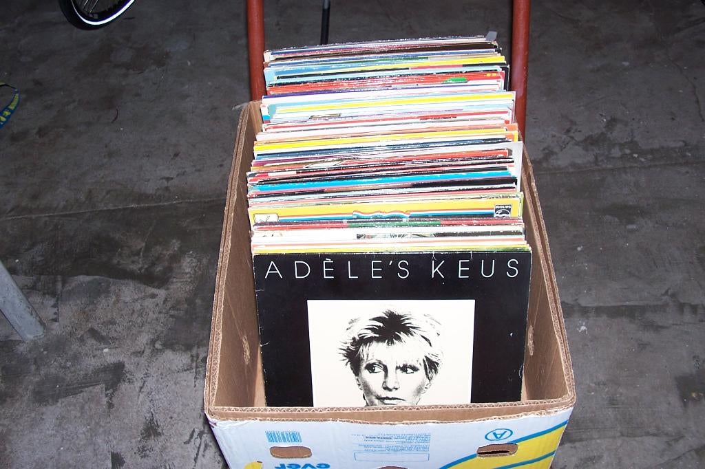 doos met ongeveer 110 Nederlandstalige lp's, Ophalen, Gebruikt, Levenslied of Smartlap, 12 inch