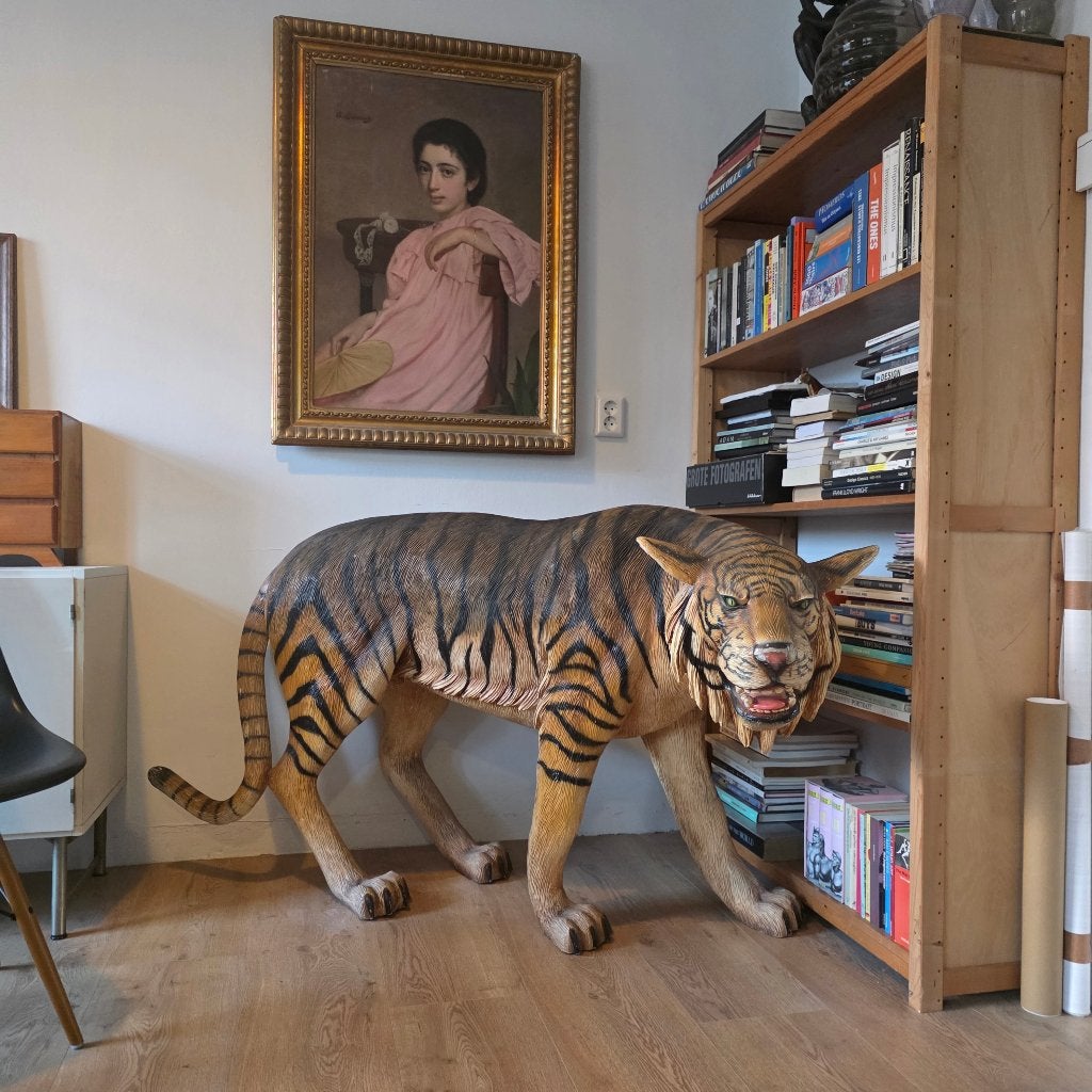 levensgroot beeld van een tijger, Verzamelen, Beelden en Beeldjes, Ophalen, Zo goed als nieuw, Dier