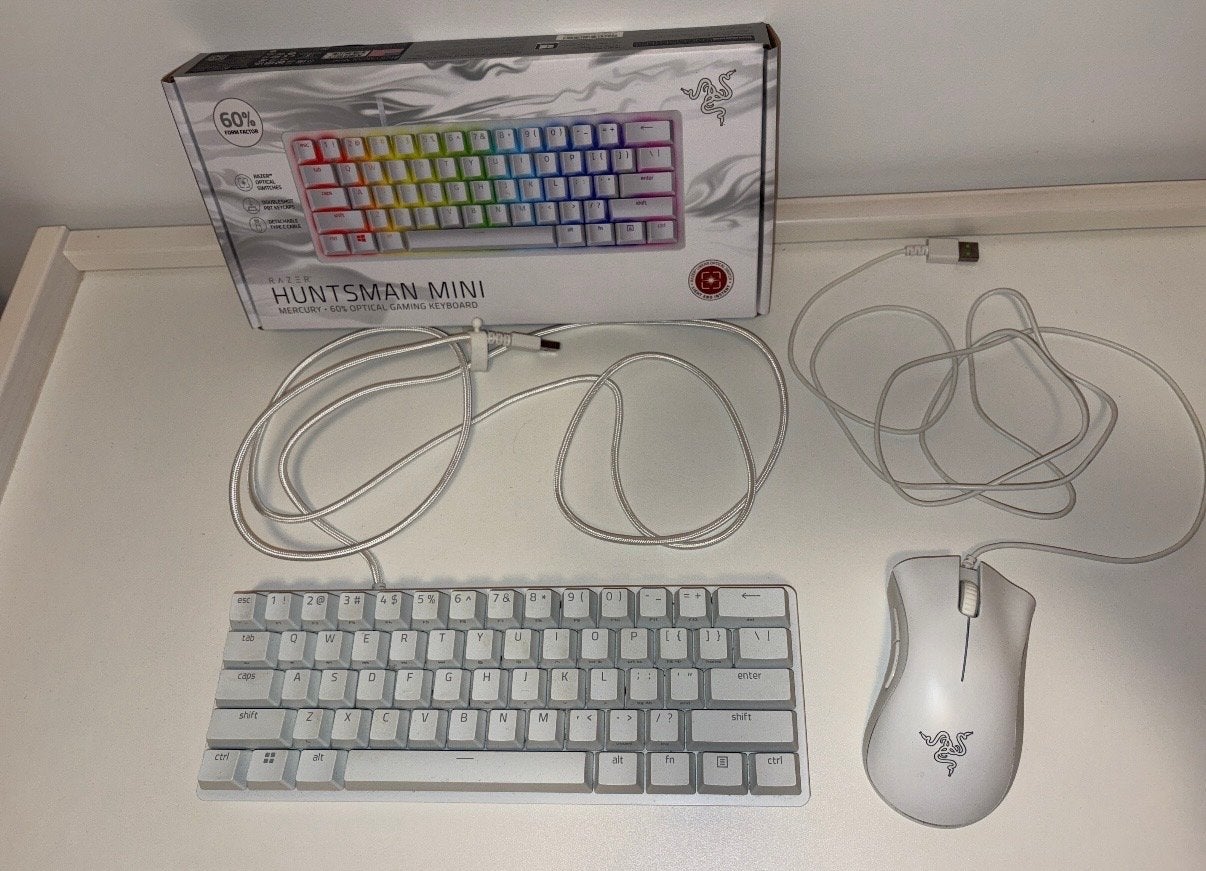 Razer Huntsman Mini Mercury & DeathAdder Essential set, Ophalen, Gaming toetsenbord, Zo goed als nieuw, Qwerty
