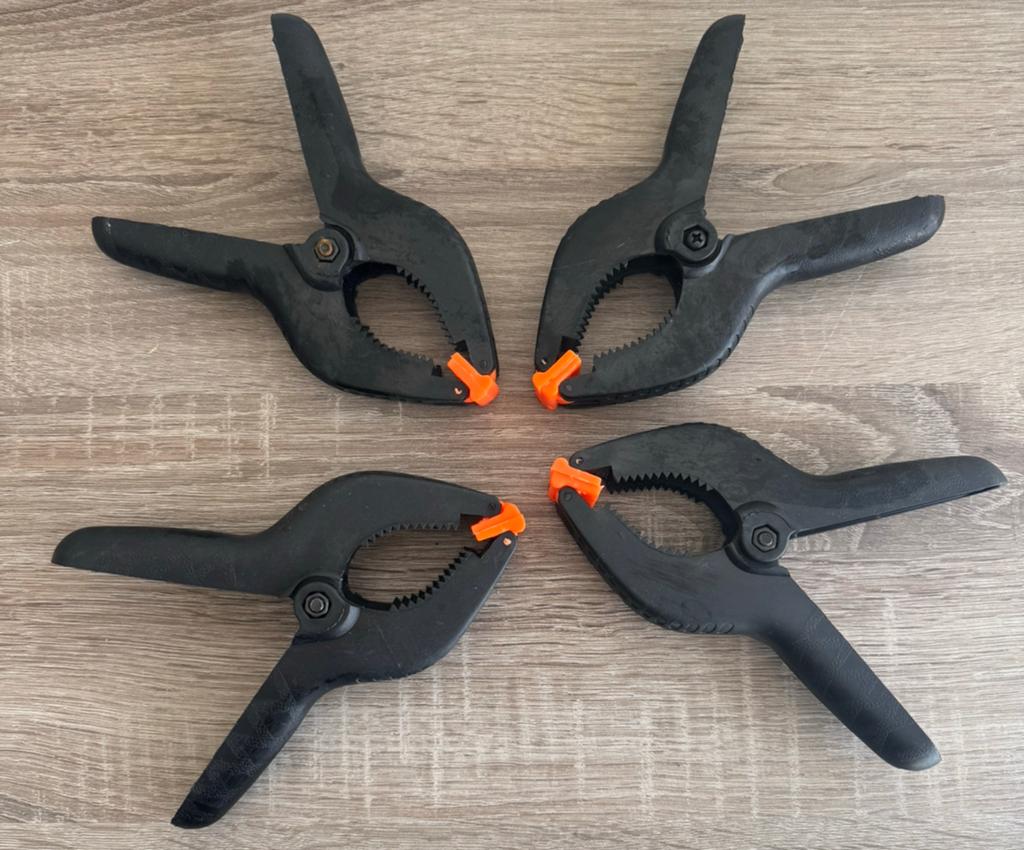 Set van 4 Grote Veerklemmen / Lijmklemmen, Ophalen, Zo goed als nieuw