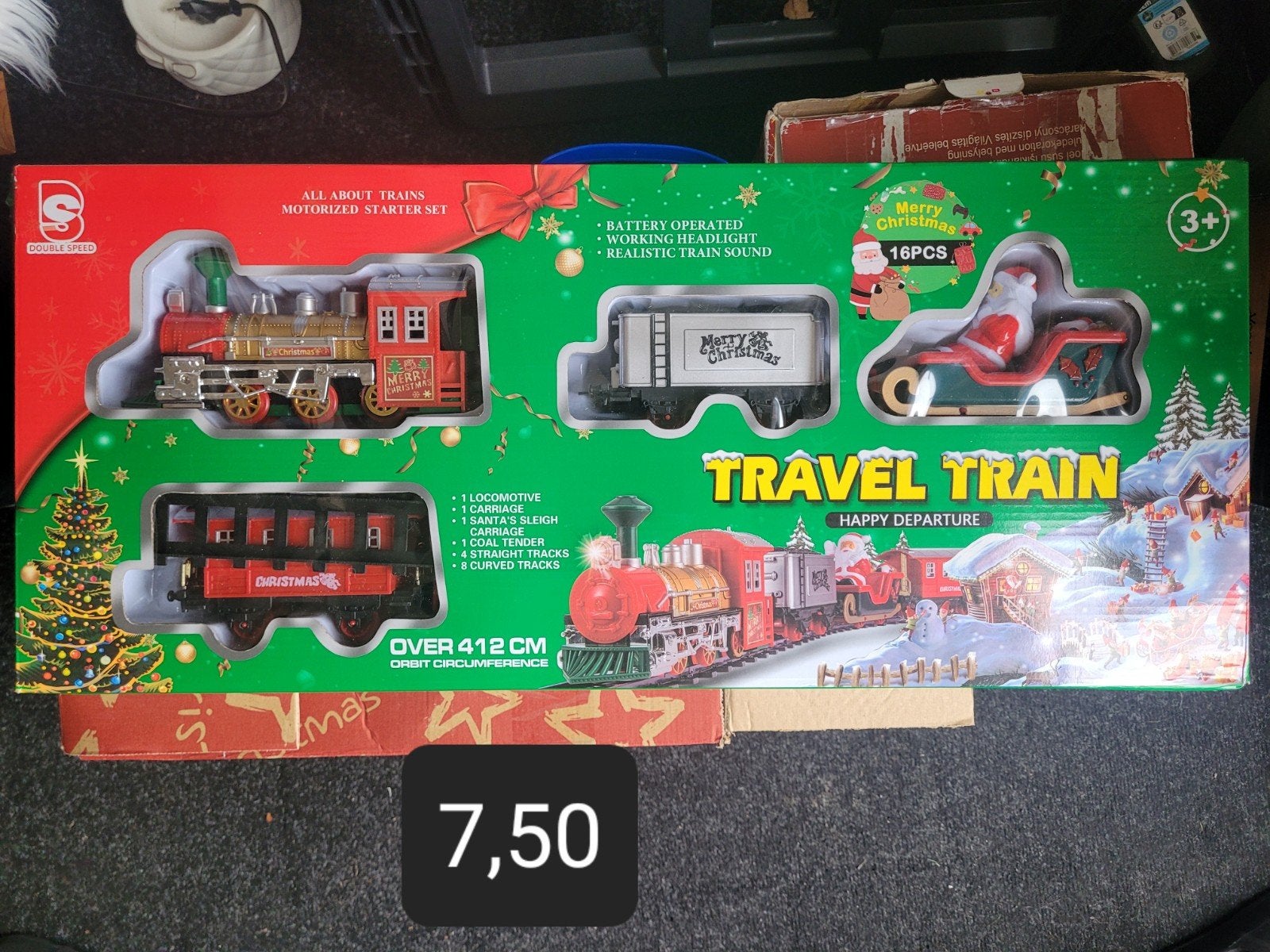 Kerst Treinset - Travel Train Starter Set (16 stuks), Overige merken, Treinset, Nieuw, Ophalen of Verzenden