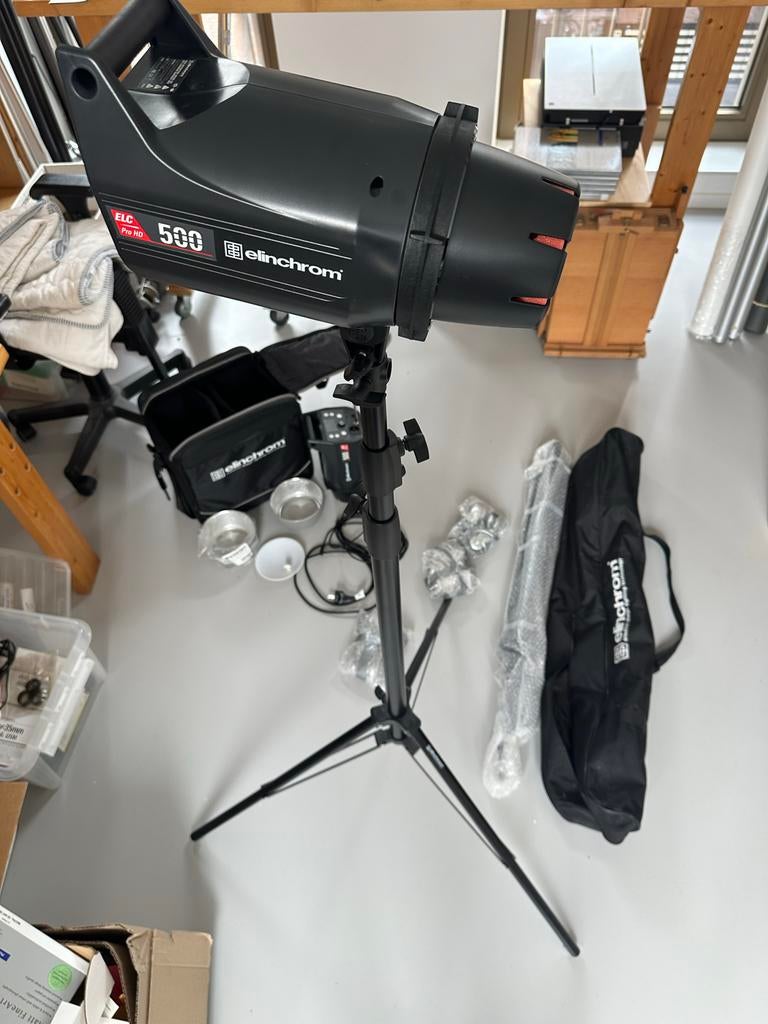 Elinchrom ELC Pro HD 500 Studioflitser met accessoires, Ophalen of Verzenden, Gebruikt, Lamp of Flitsset