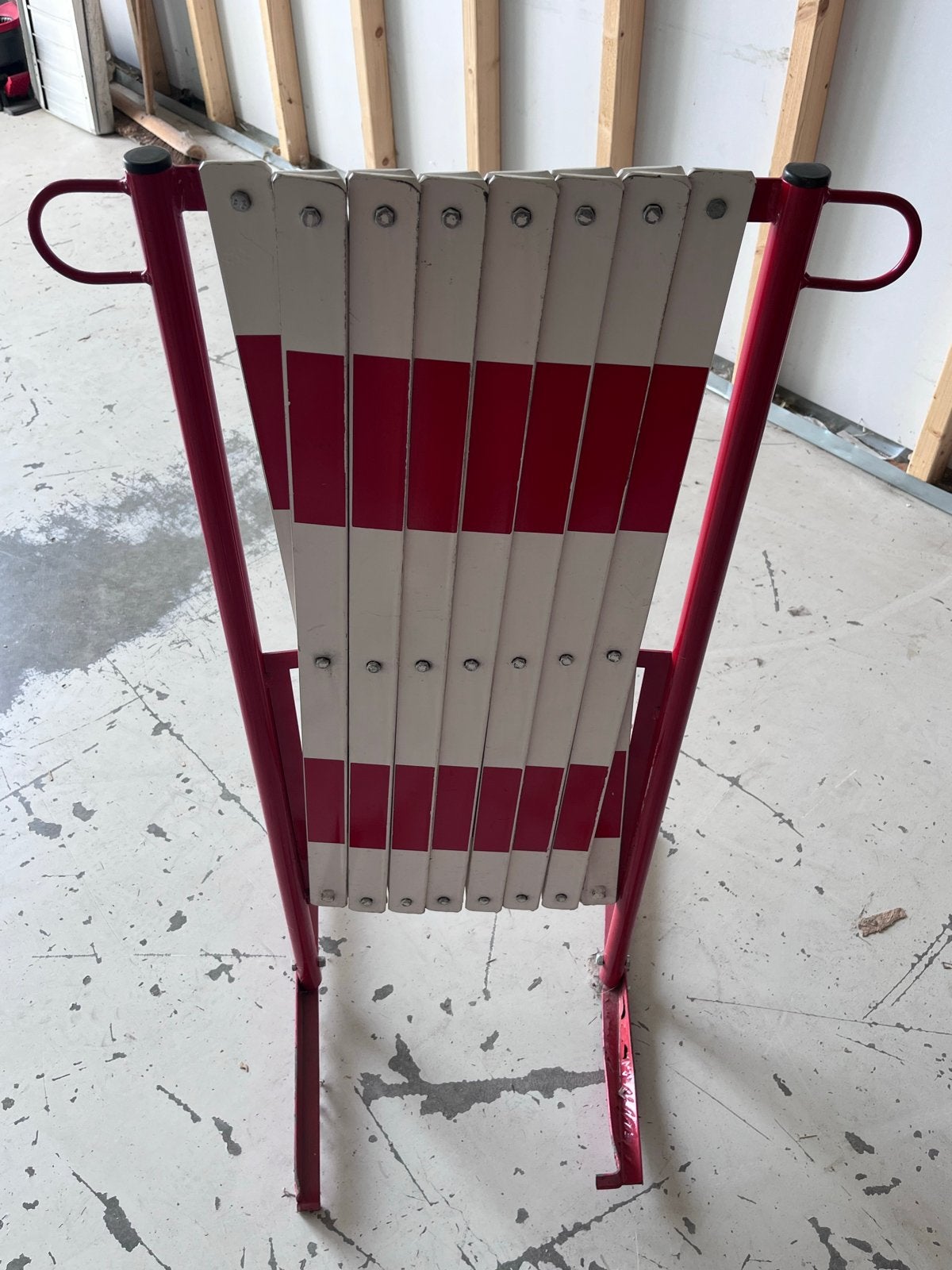 Uitschuifbaar afzethek rood/wit - 40x100 tot 300 cm, Ophalen, Gebruikt, Trap, Opvouwbaar of Inschuifbaar