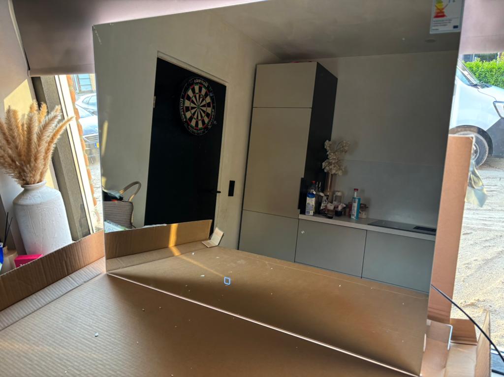 Verwarmde en verlichte spiegel, Huis en Inrichting, Tafels | Salontafels, Ophalen, Rechthoekig, 50 tot 100 cm, Minder dan 50 cm