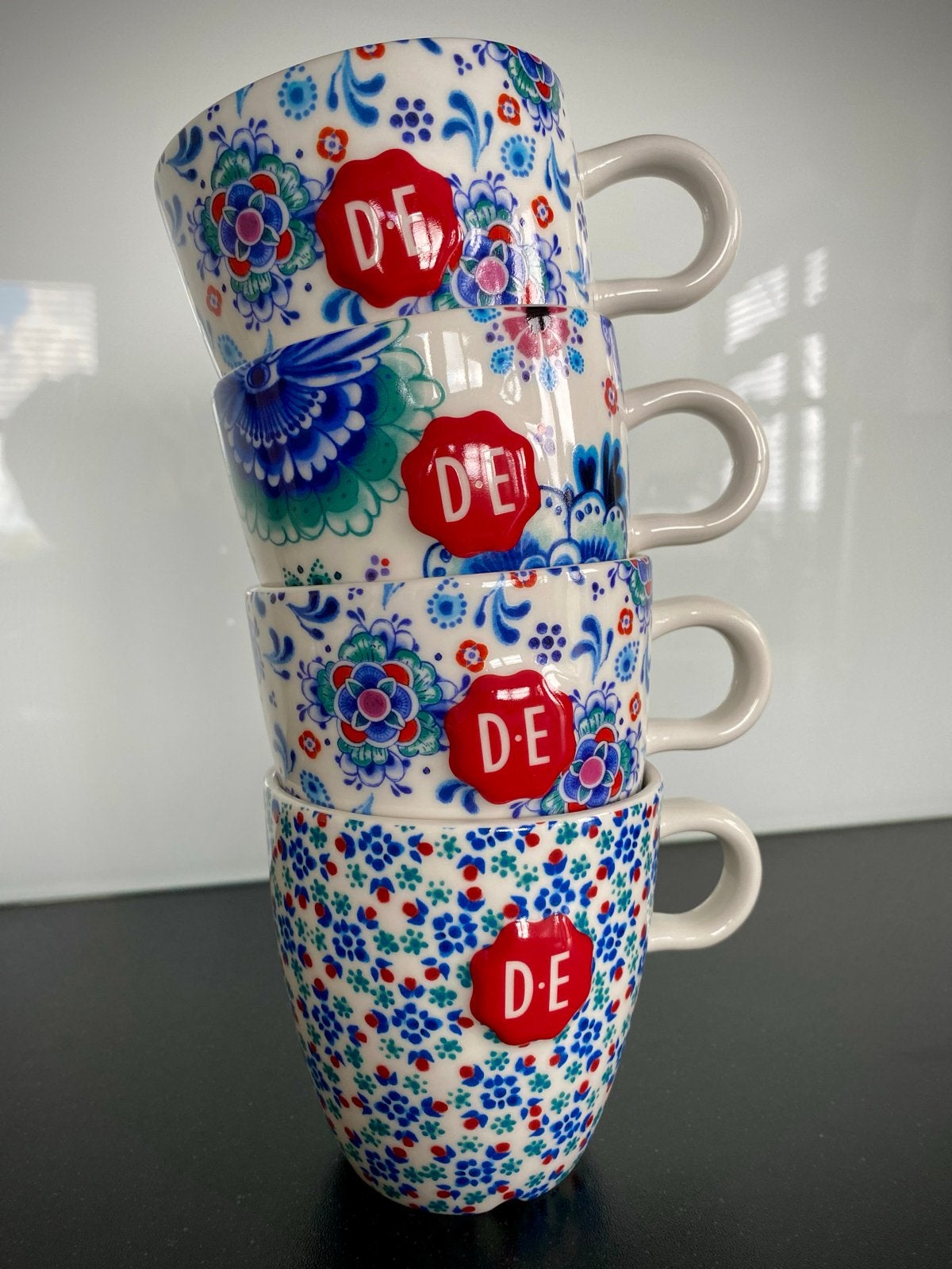 Set van 4 Douwe Egberts mokjes, Dutch Indigo, Ophalen of Verzenden, Zo goed als nieuw