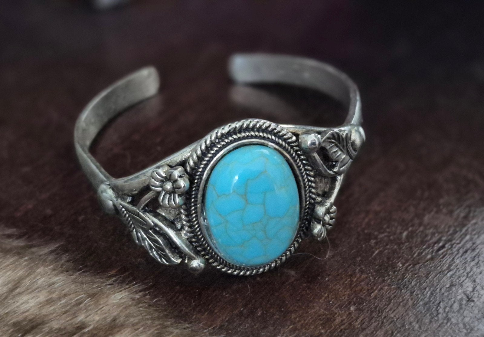 Slavenarmband met turkoois, Sieraden, Tassen en Uiterlijk, Armbanden, Ophalen of Verzenden, Zo goed als nieuw, Zilver