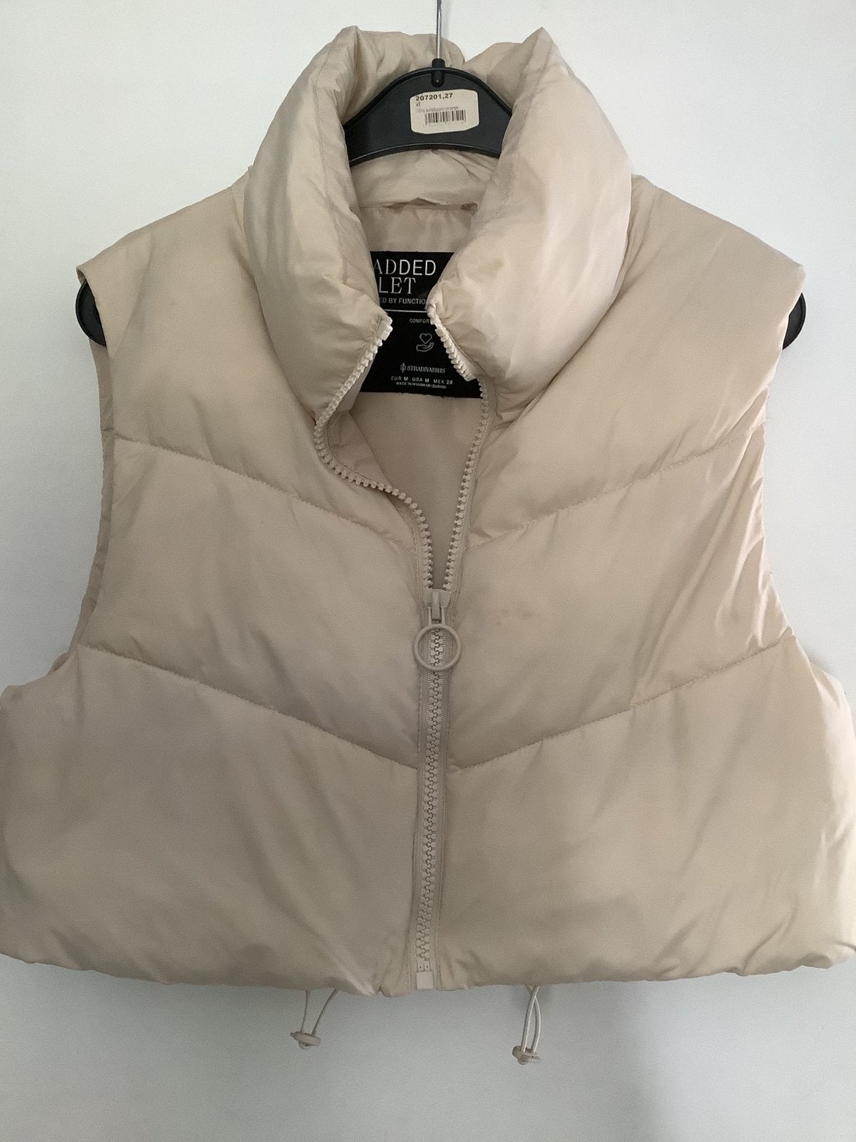 Stradivarius Padded Gilet - Beige, Ophalen of Verzenden, Zo goed als nieuw, Maat 38/40 (M), Beige
