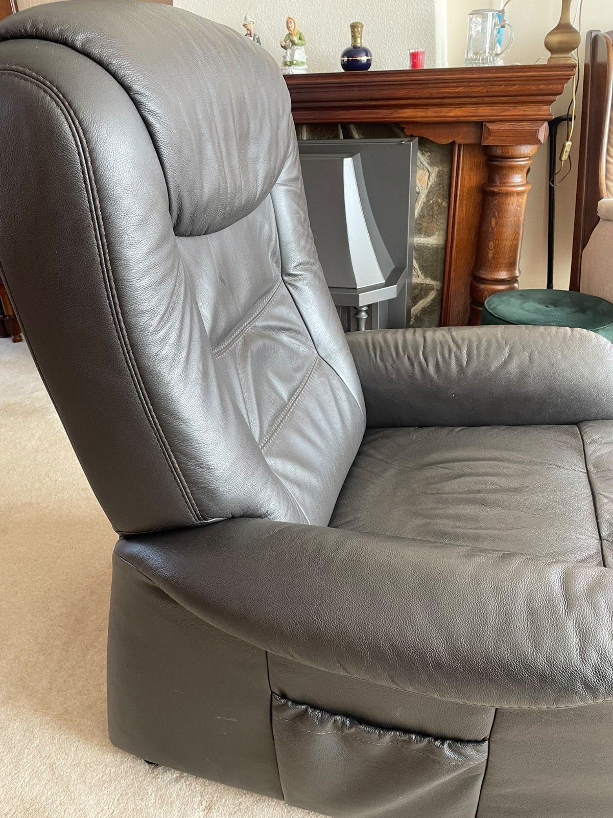 leren relaxstoel, Huis en Inrichting, Ophalen, Gebruikt, 50 tot 75 cm