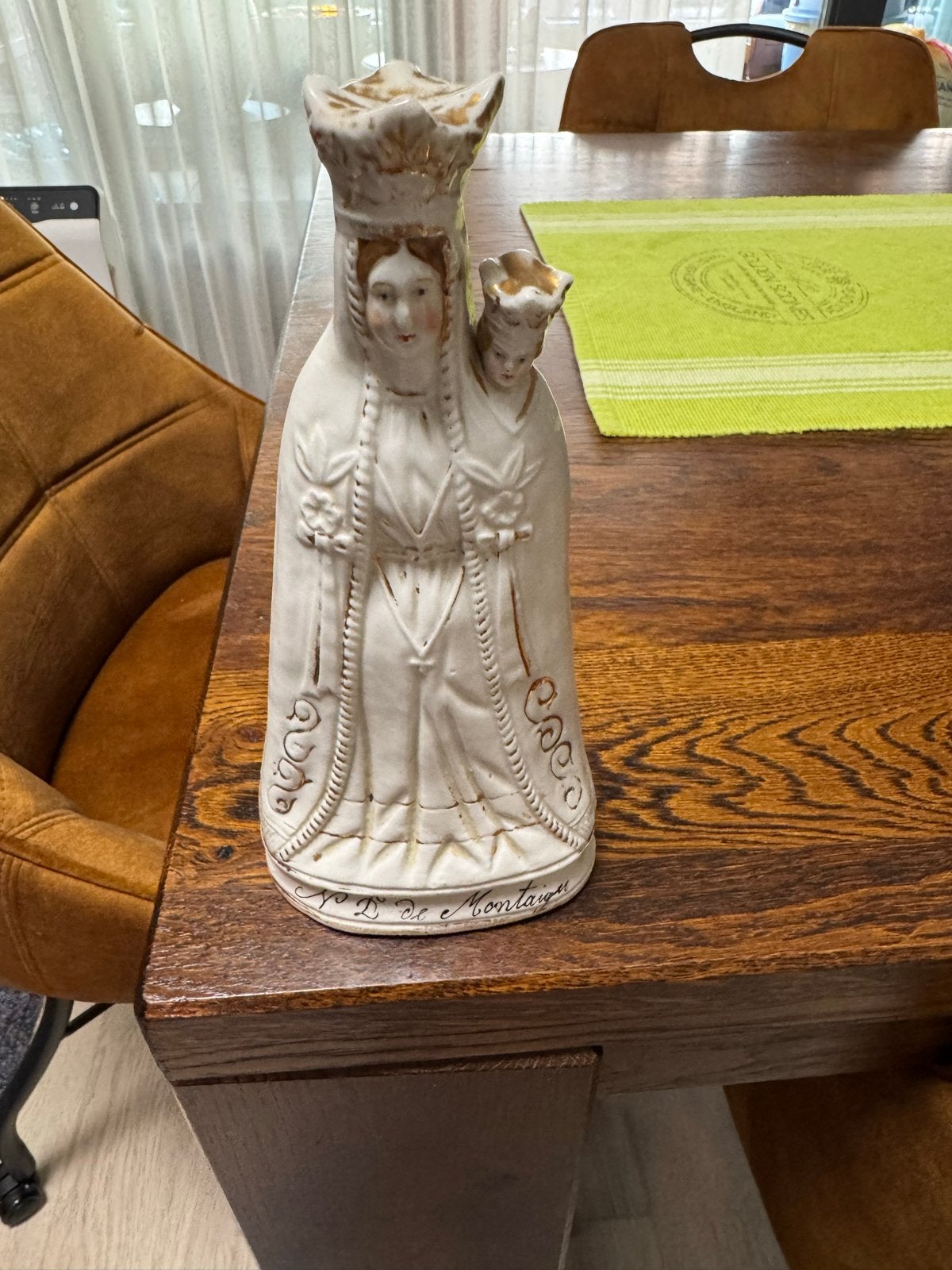 Antiek beeld Maria met kind - Onze Lieve Vrouw van Montaigu, Ophalen of Verzenden