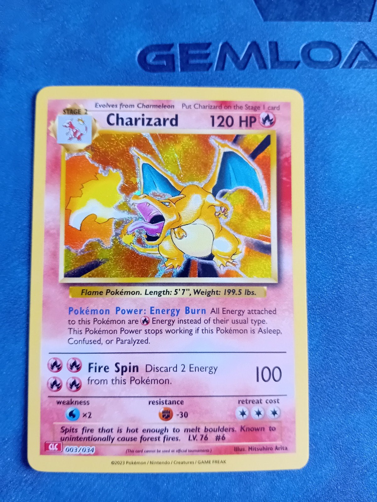 Charizard 003/034 (ho-oh deck), Ophalen, Zo goed als nieuw, Losse kaart, Foil