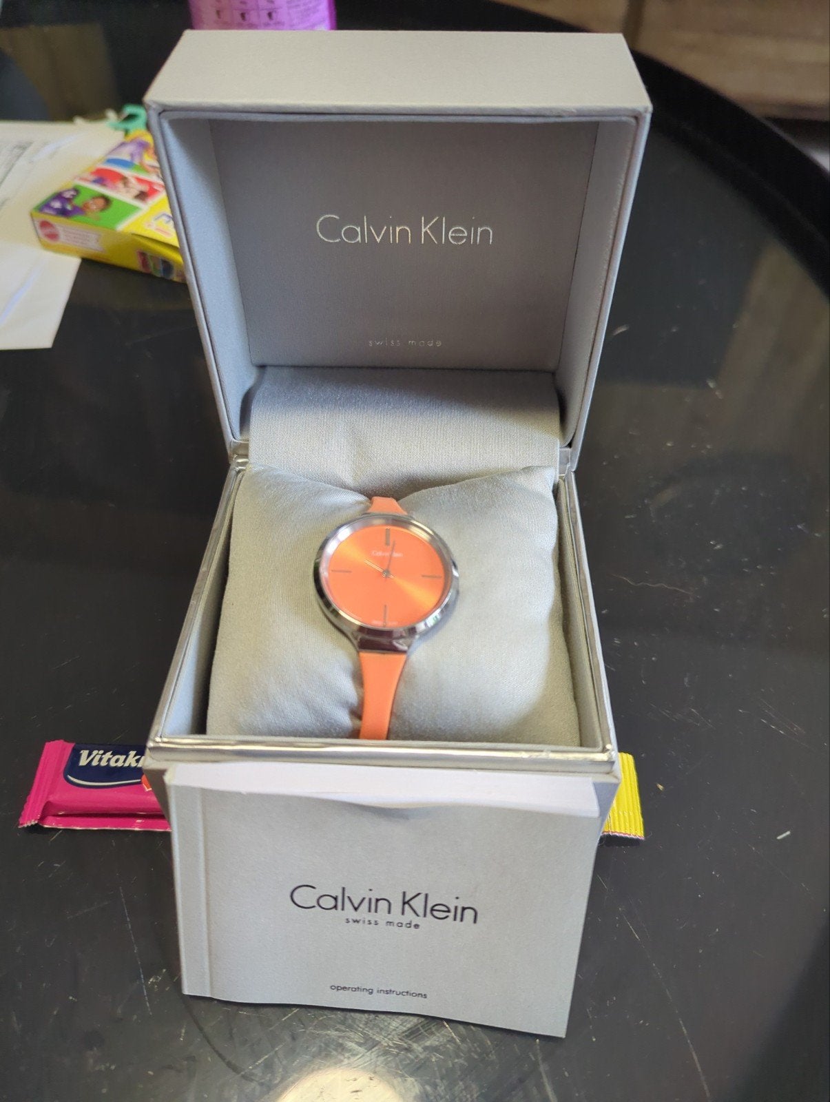 Calvin Klein horloge - Oranje - Zo, Sieraden, Tassen en Uiterlijk, Ophalen of Verzenden