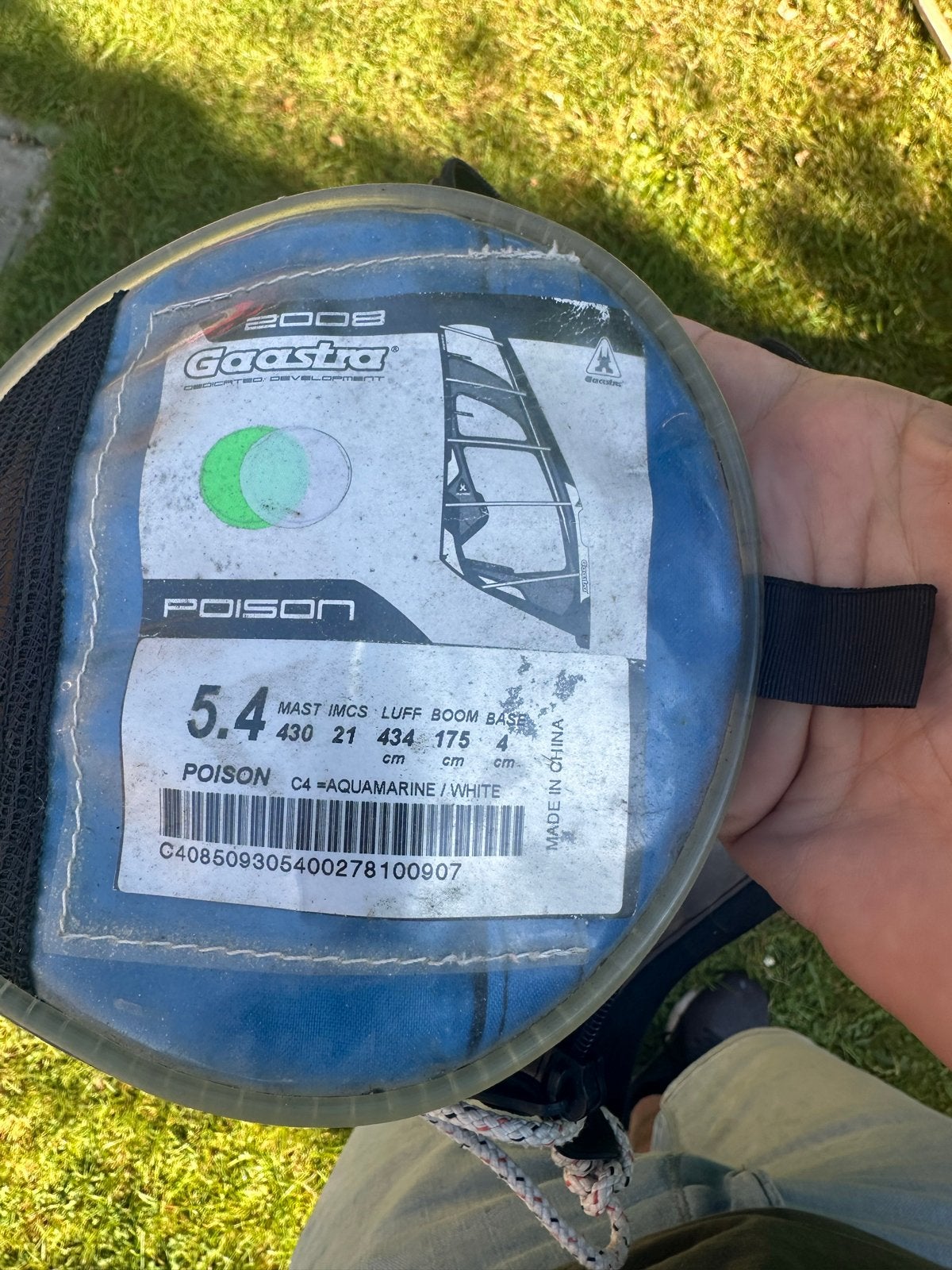 Gaastra Poison 5.4m² windsurfzeil, Ophalen, Gebruikt, Gaastra, 5 tot 6.5 m²