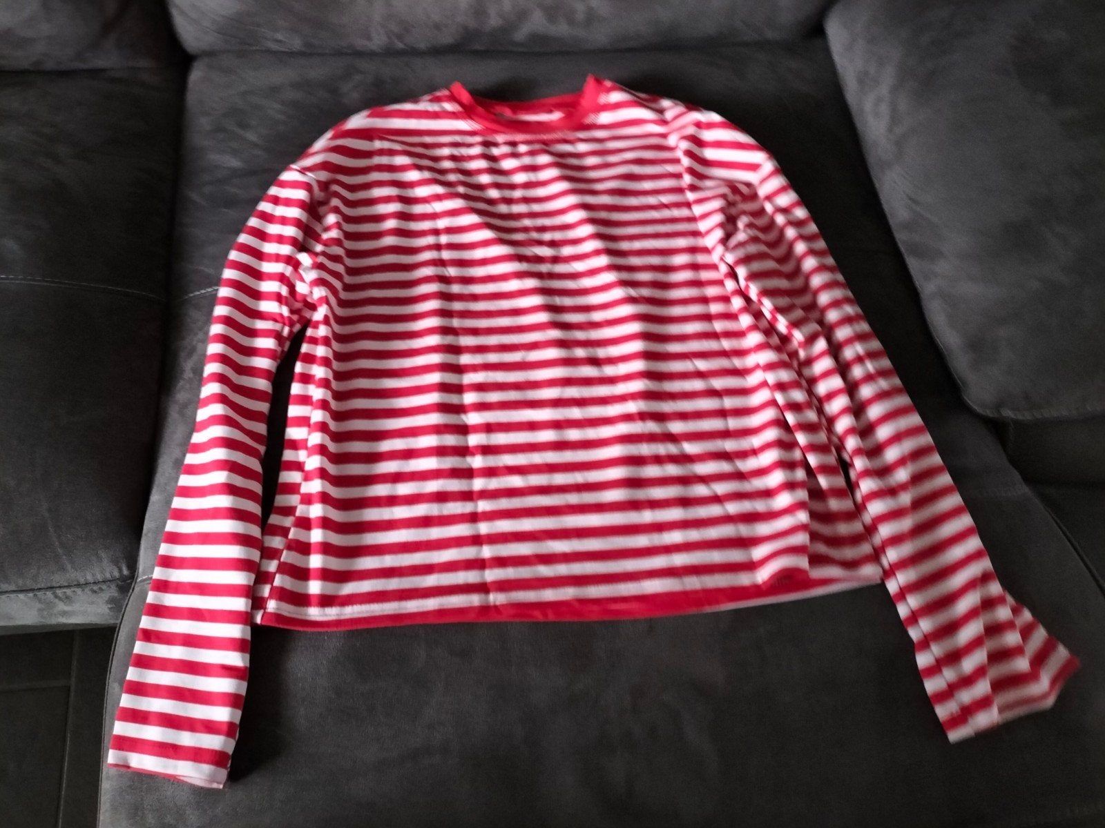 rood wit gestreept shirt  1 Maat, Carnaval, Ophalen of Verzenden, Zo goed als nieuw, Kleding