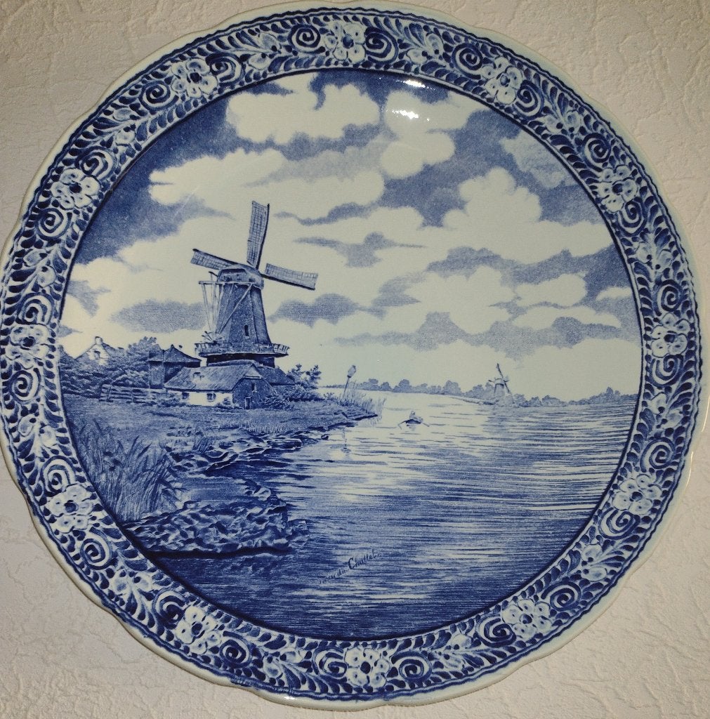 Delftsblauw Wandbord Handgeschilderd Boch Delftsmerk Kunst, Antiek en Kunst, Antiek | Wandborden en Tegels, Ophalen of Verzenden