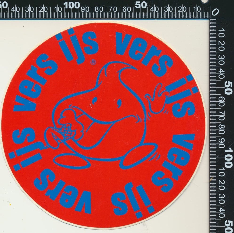 Sticker: Vers ijs, Ophalen of Verzenden, Zo goed als nieuw, Bedrijf of Vereniging