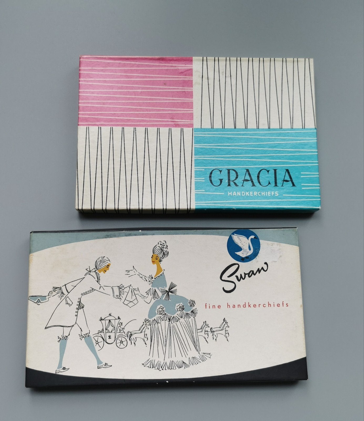 Retro vintage Swan en Garcia zakdoeken fifties Mid Century, Verzenden, Huis en Inrichting