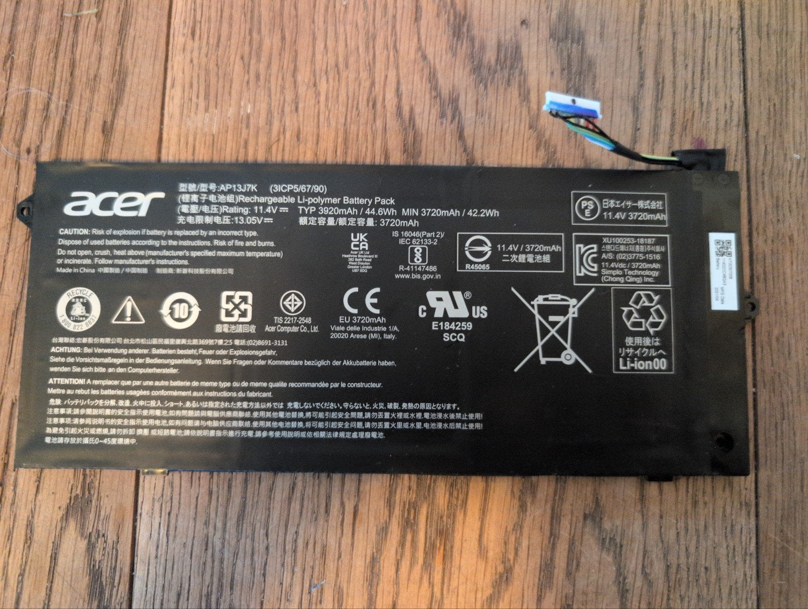 Originele Acer AP19B7K Accu Chromebook 311 C733/C733T, Ophalen of Verzenden, Zo goed als nieuw, Acer