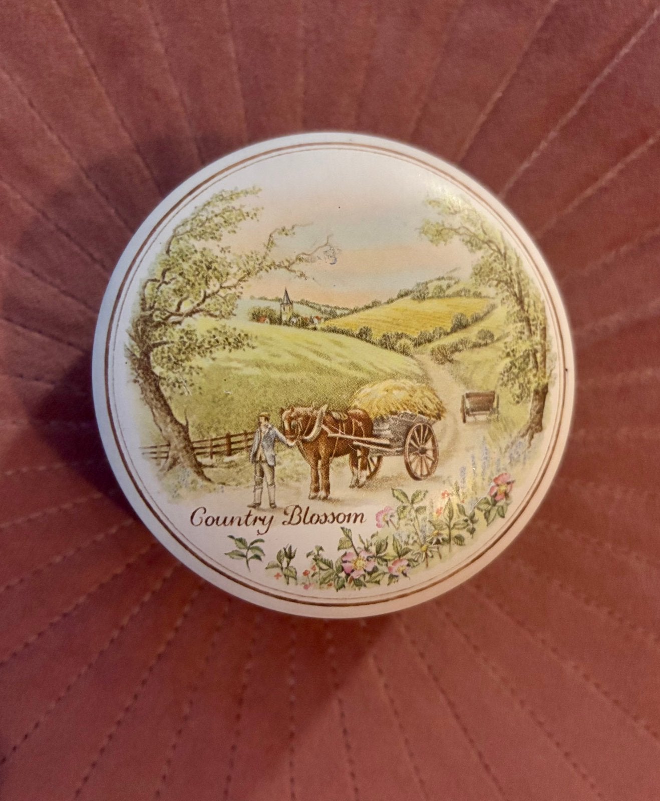 Schattig klein vintage Country Blossom blikje, Verzenden, Gebruikt, Overige