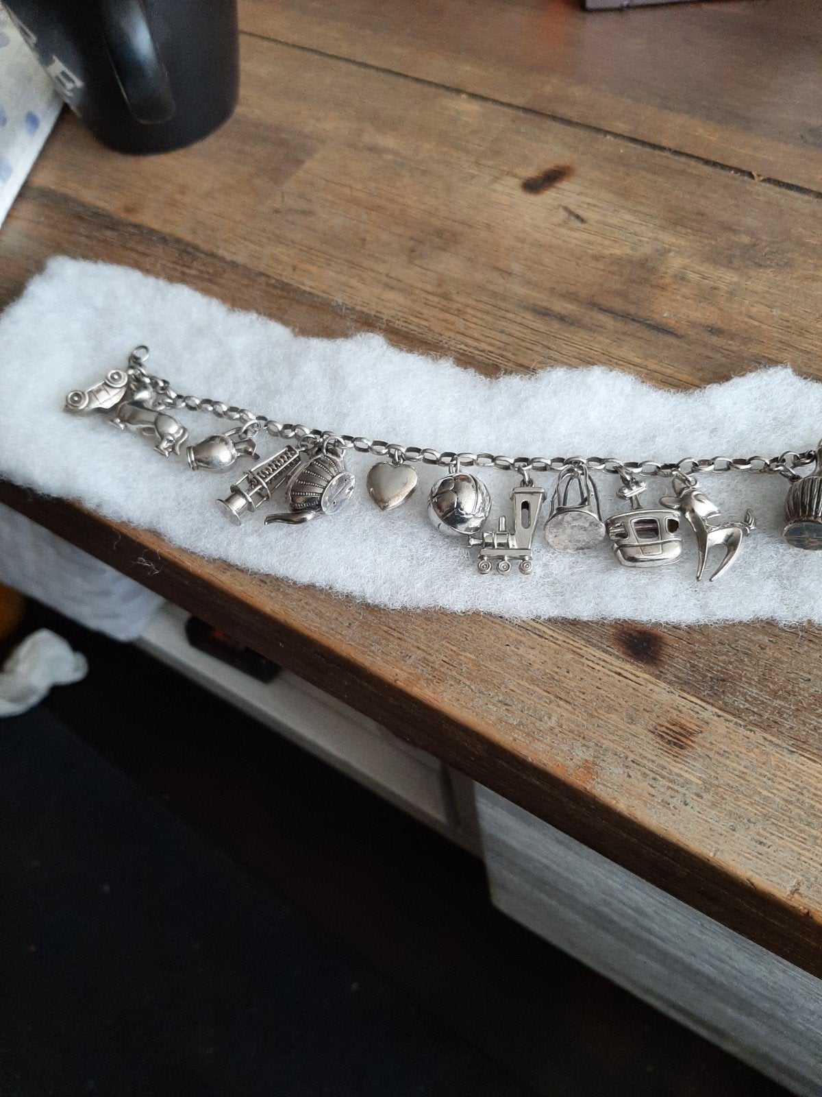 Tekoop zilveren Bedelarmband uit de jaren 60, Ophalen of Verzenden, Zilver, Armband
