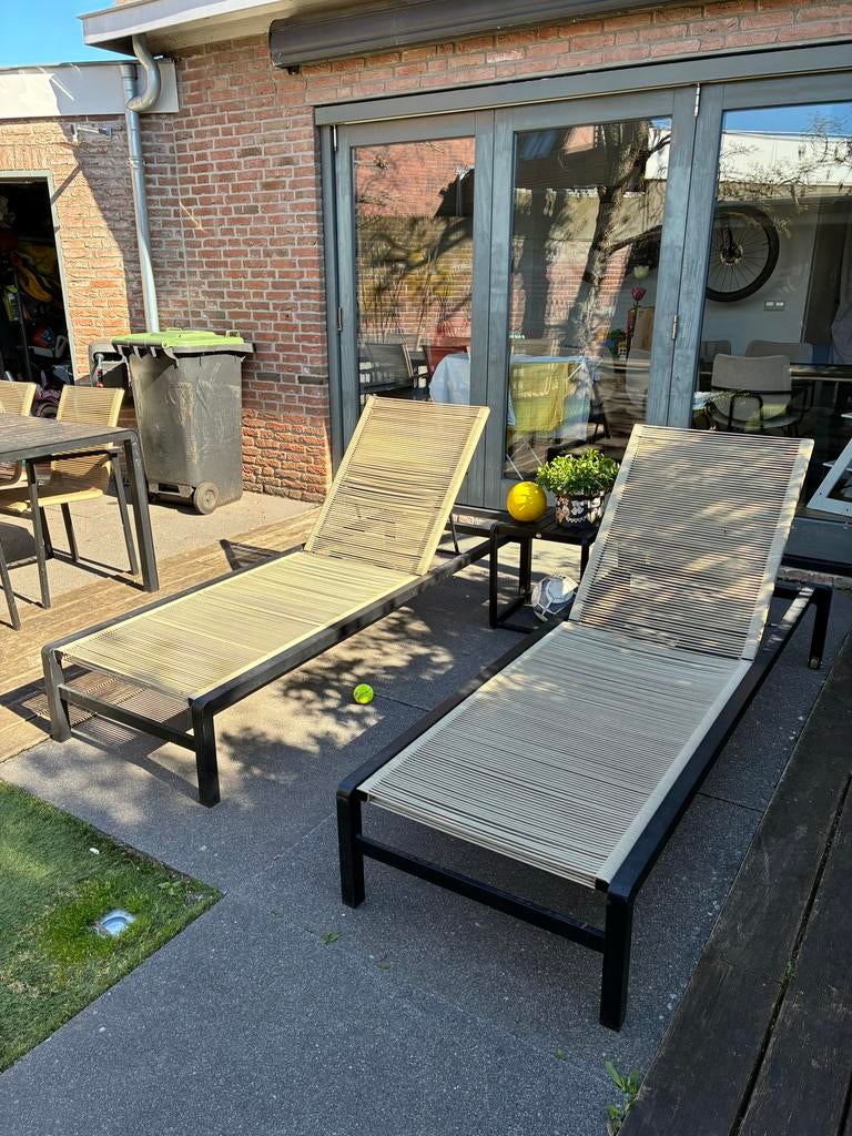 Yoi Ishi Ligbedden Zwart Touw Naturel - 2 stuks, Ophalen, Gebruikt, Aluminium, Verstelbaar
