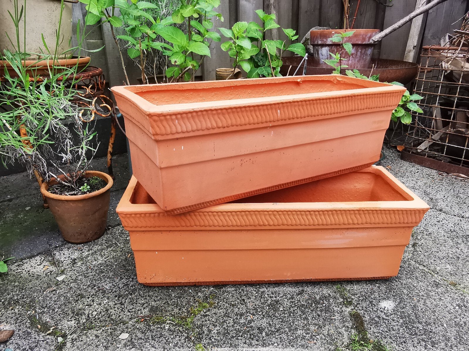 Terracotta bloembak plantenbak nieuw zie omschrijving Miekje, Ophalen, ., Rond, Nieuw
