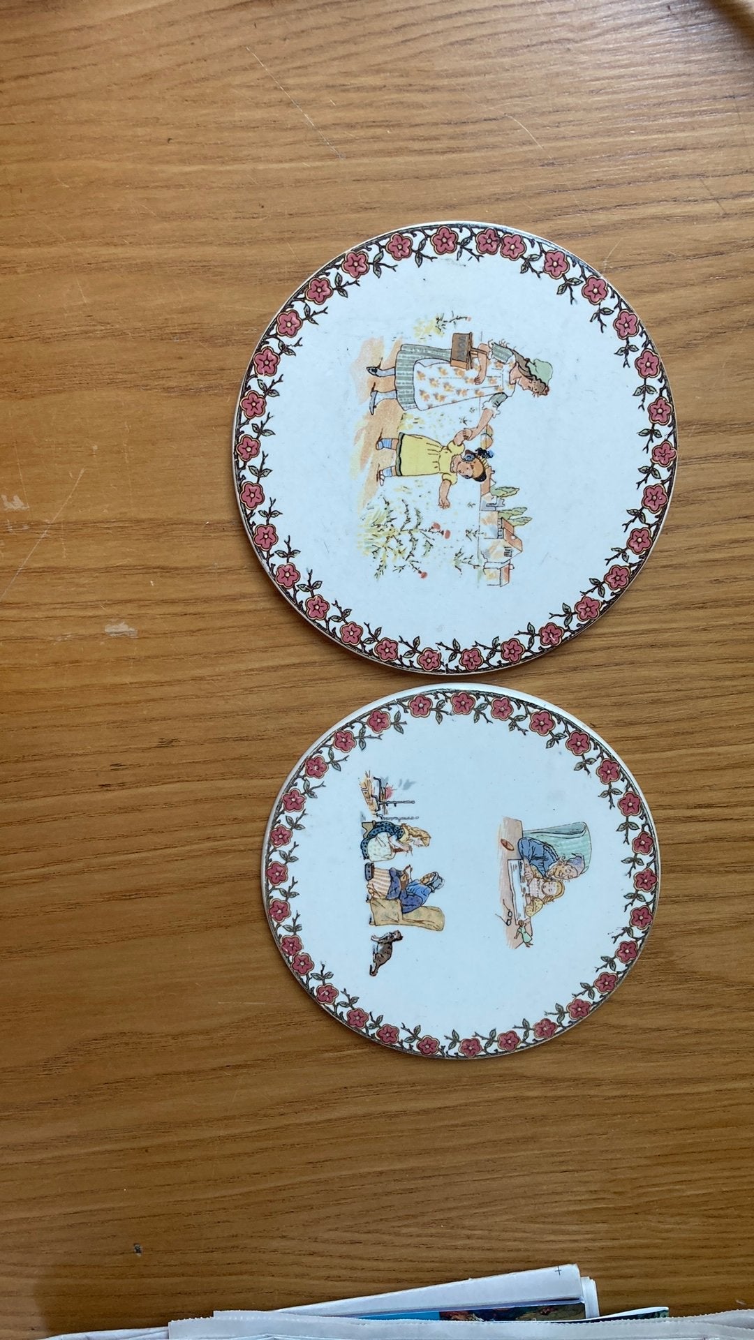 Sarreguemines enfants 2 onderzetters, Ophalen of Verzenden