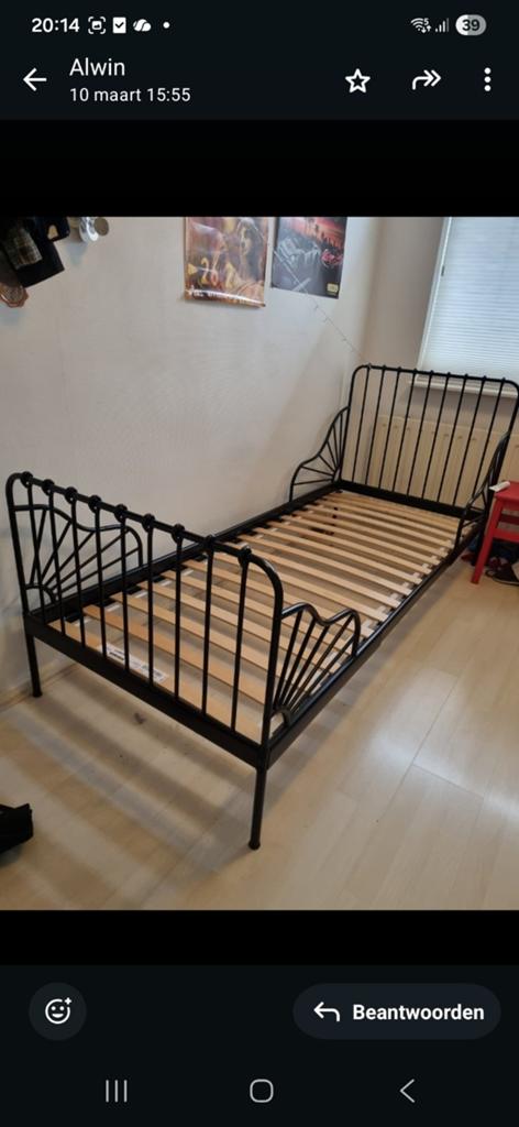 Meegroeibed ikea, Kinderen en Baby's, Kinderkamer | Bedden, Ophalen, Zo goed als nieuw, 180 cm of meer, 70 tot 85 cm