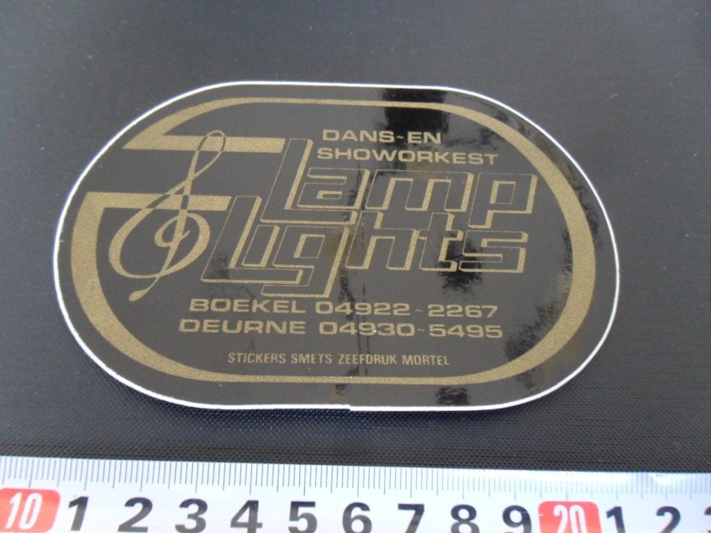 sticker boekel deurne dans- en showorkest LAMP LIGHTS, Ophalen, Zo goed als nieuw