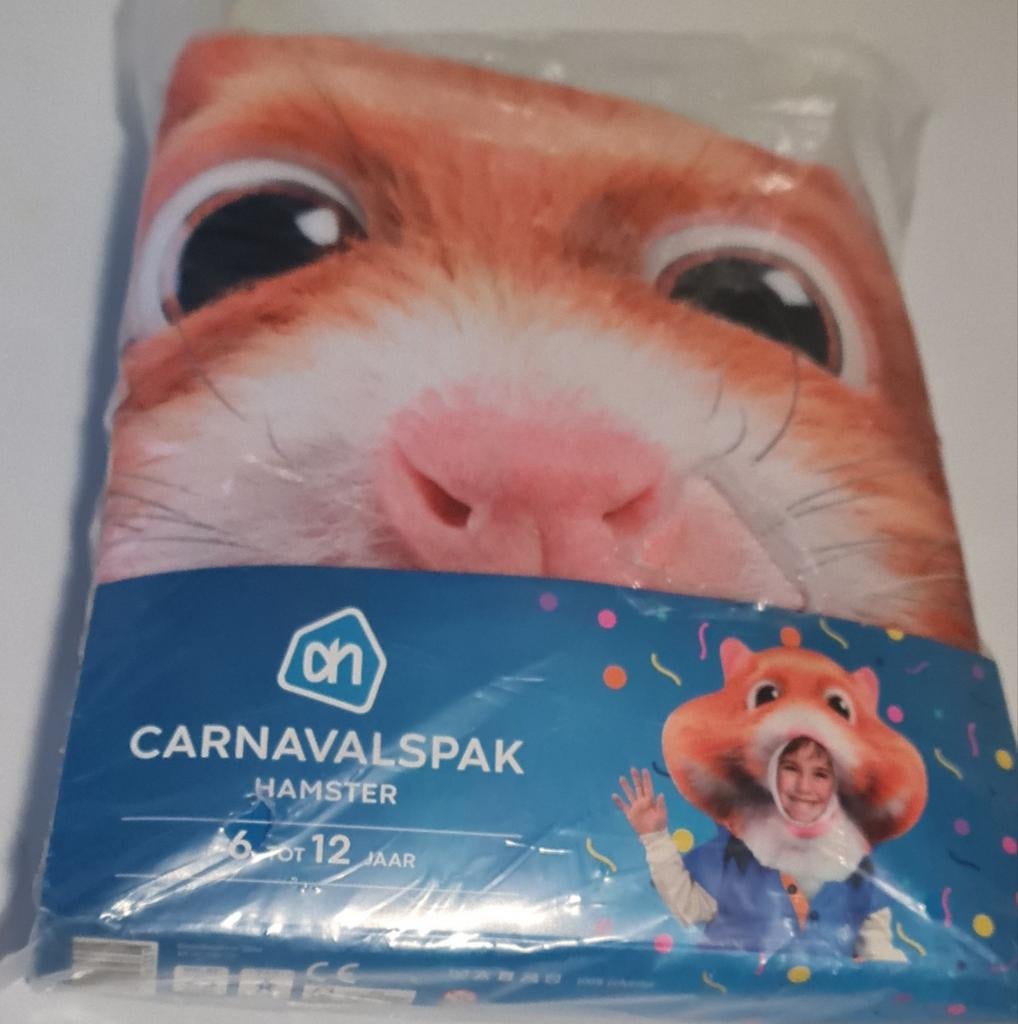Carnavalpak hamster 6 tot 12 jaar, Kinderen en Baby's, Carnavalskleding en Verkleedspullen, Ophalen of Verzenden, Nieuw, Jongen of Meisje
