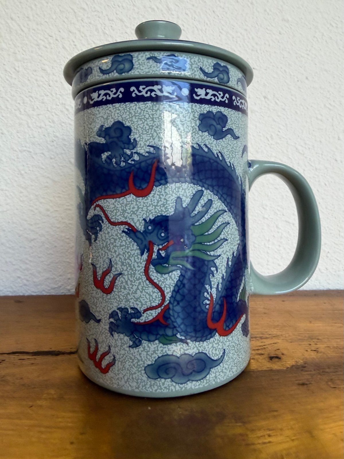 Mooie theemok met zeef en deksel - Draak en Feniks design, Huis en Inrichting, Keuken | Keukenbenodigdheden, Overige typen, Ophalen of Verzenden