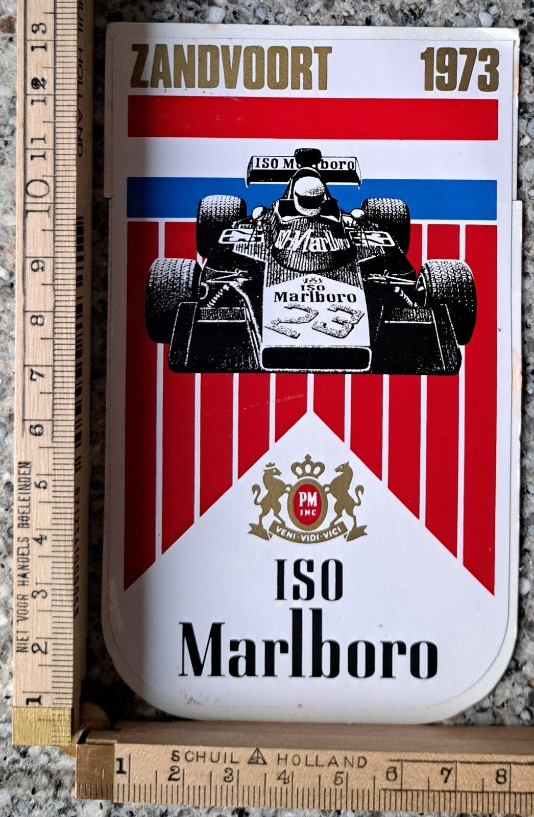 Vintage sticker ISO Marlboro Formule 1 1973 Zandvoort, Ophalen of Verzenden, Zo goed als nieuw, Auto's