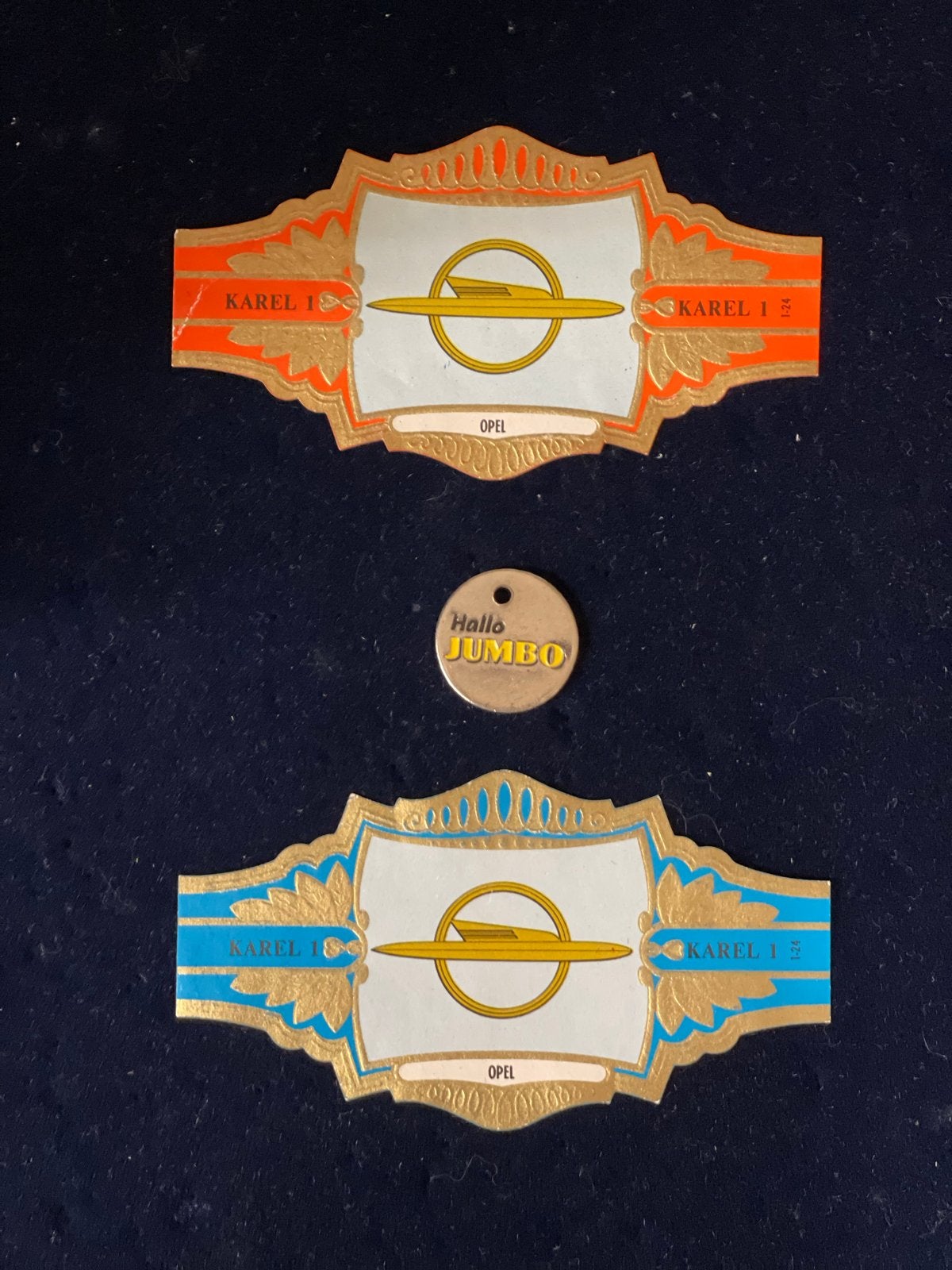 2 Vintage Opel Sigarenbandjes - Karel I Collectie, Ophalen of Verzenden, Gebruikt