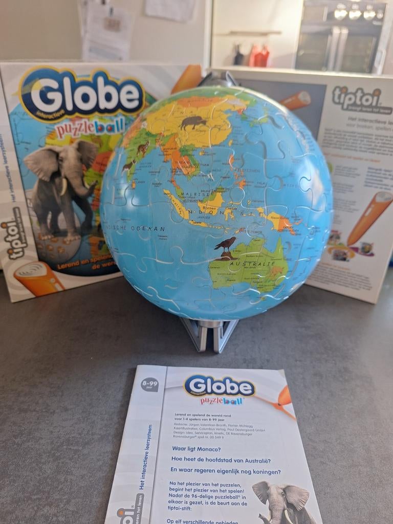 Tiptoi Globe Interactieve Puzzelbal, Ophalen of Verzenden, Meer dan 50 stukjes, Gebruikt, 6 jaar of ouder