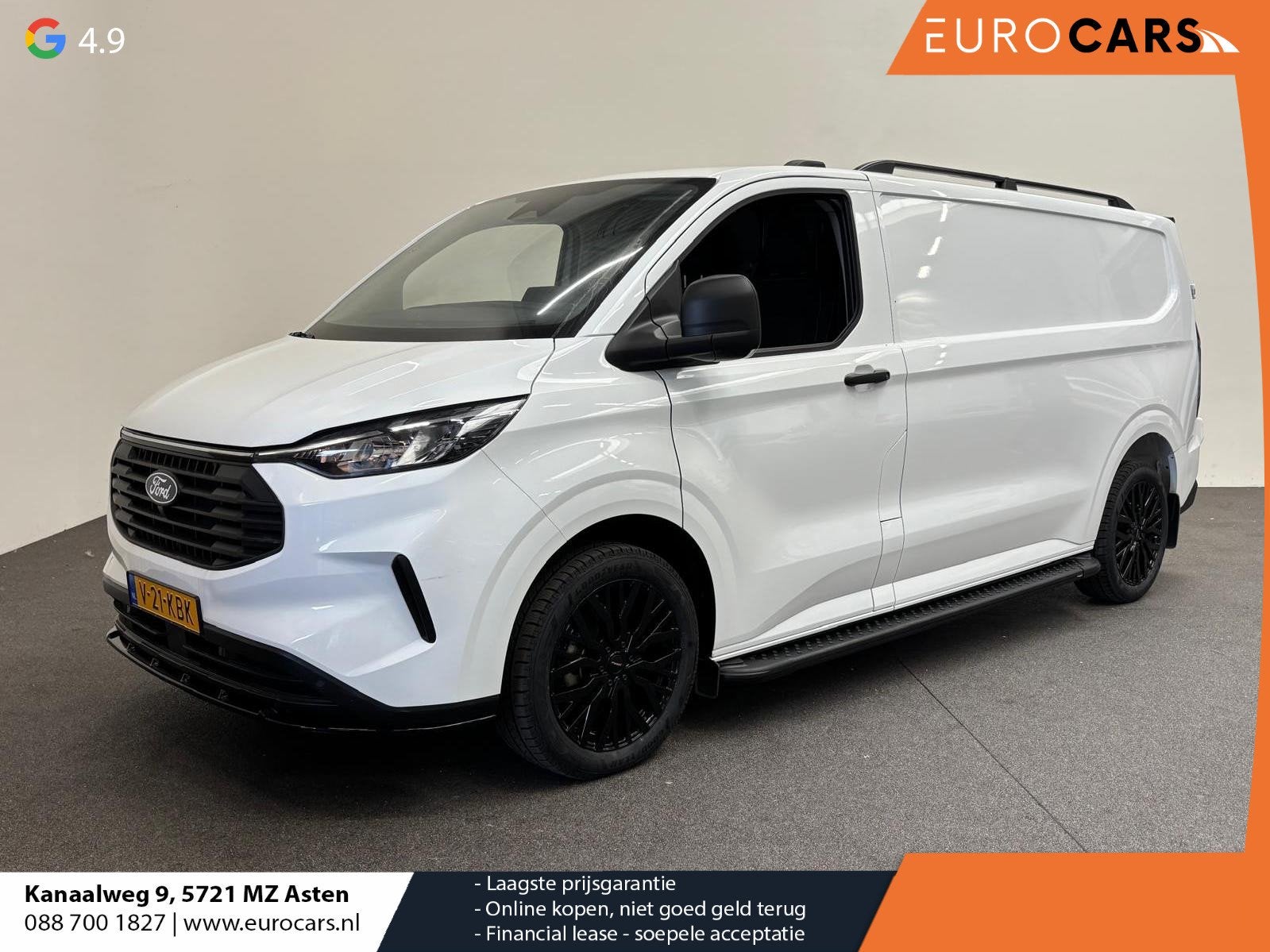 Ford Transit Custom 300 2.0 TDCI L2H1 EC Sport Nieuw Model A, Auto's, 4 cilinders, 2800 kg, Wit, Origineel Nederlands