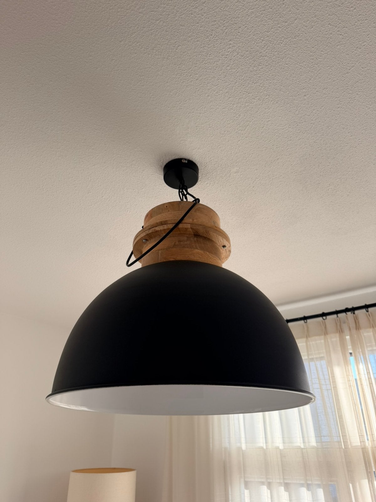Zwart stalen hanglamp, Ophalen, Zo goed als nieuw