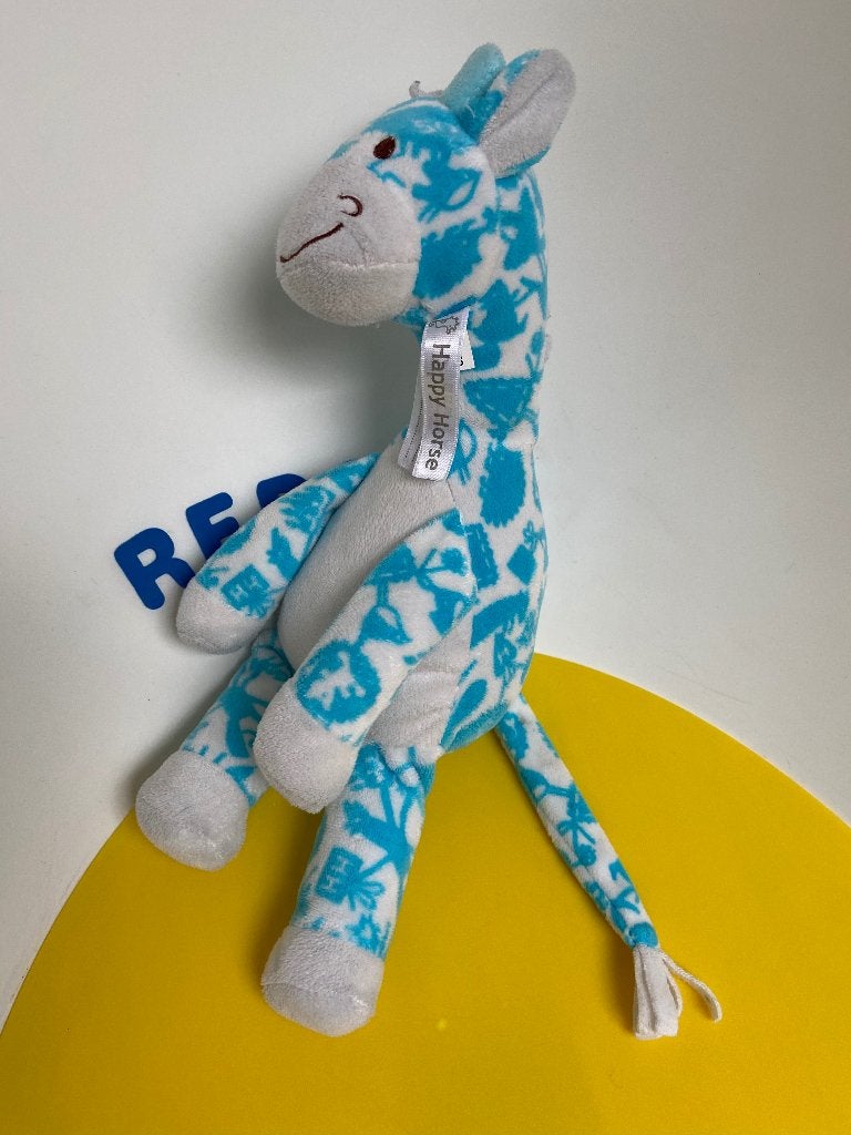 K3438 happy horse giraf giraffe wit blauw, Ophalen of Verzenden, Zo goed als nieuw, Overige typen