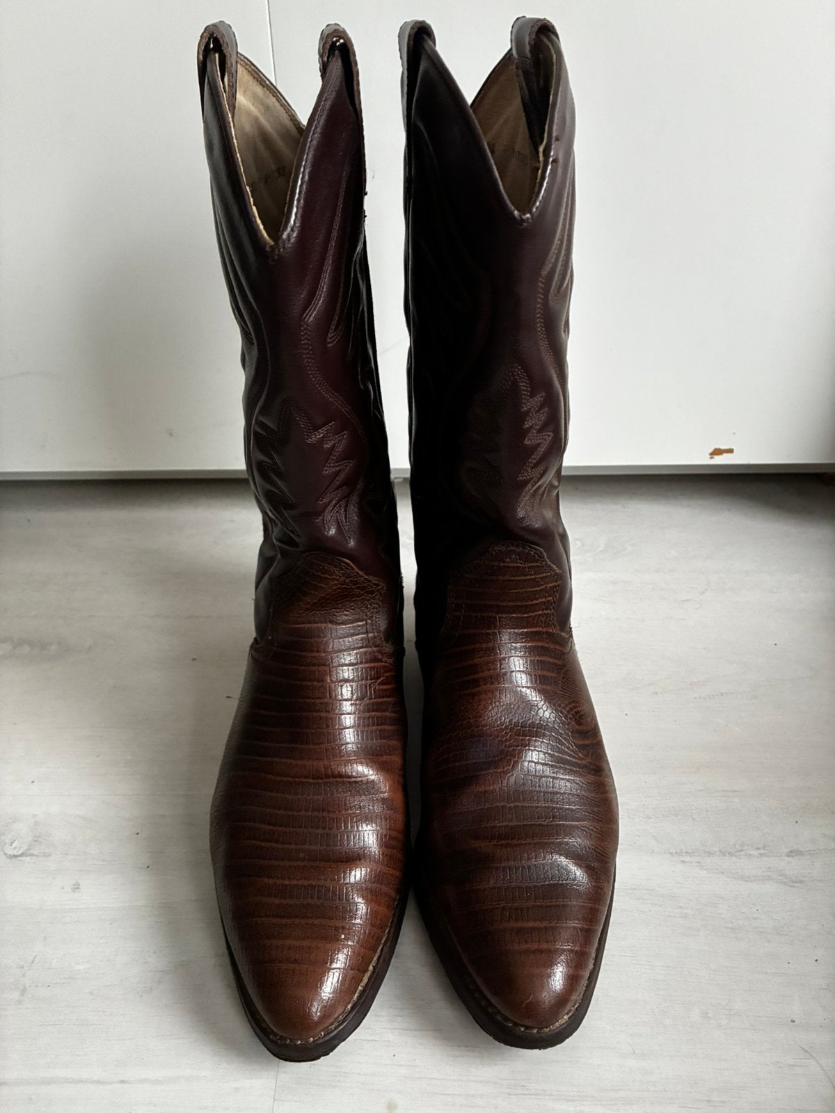 Stevige leren Western laarzen maat 42, Kleding | Dames, Hoge laarzen, Bruin, Ophalen of Verzenden, Gedragen