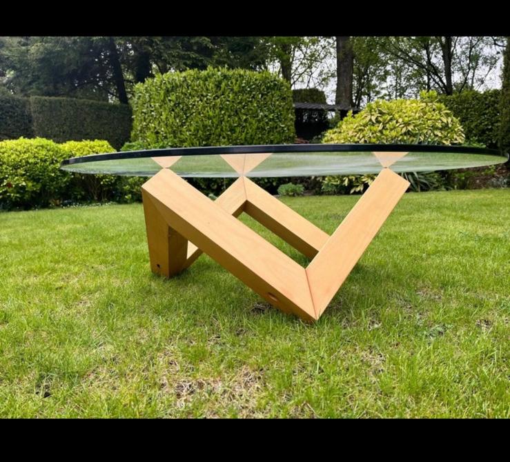 Salontafel, Ophalen, 100 tot 150 cm, Rond, Zo goed als nieuw