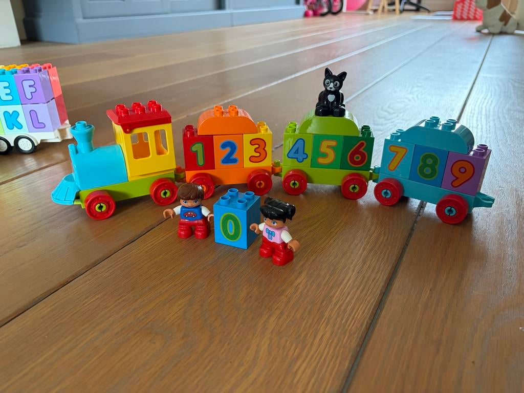 LEGO Duplo 10847 Cijfertrein - Compleet met figuren, Ophalen of Verzenden, Zo goed als nieuw, Compleet, Duplo