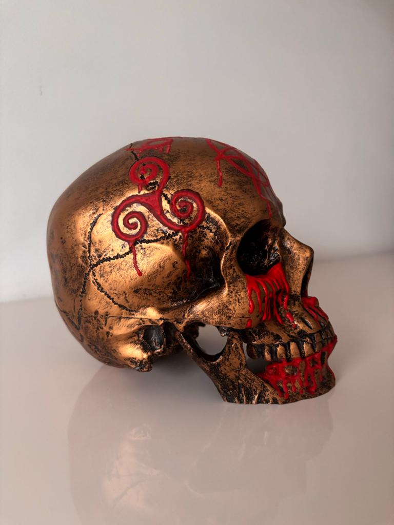 Gothic Skull - Handgeschilderd, Gebruikt, Meerkleurig, Overige materialen, Overige stijlen