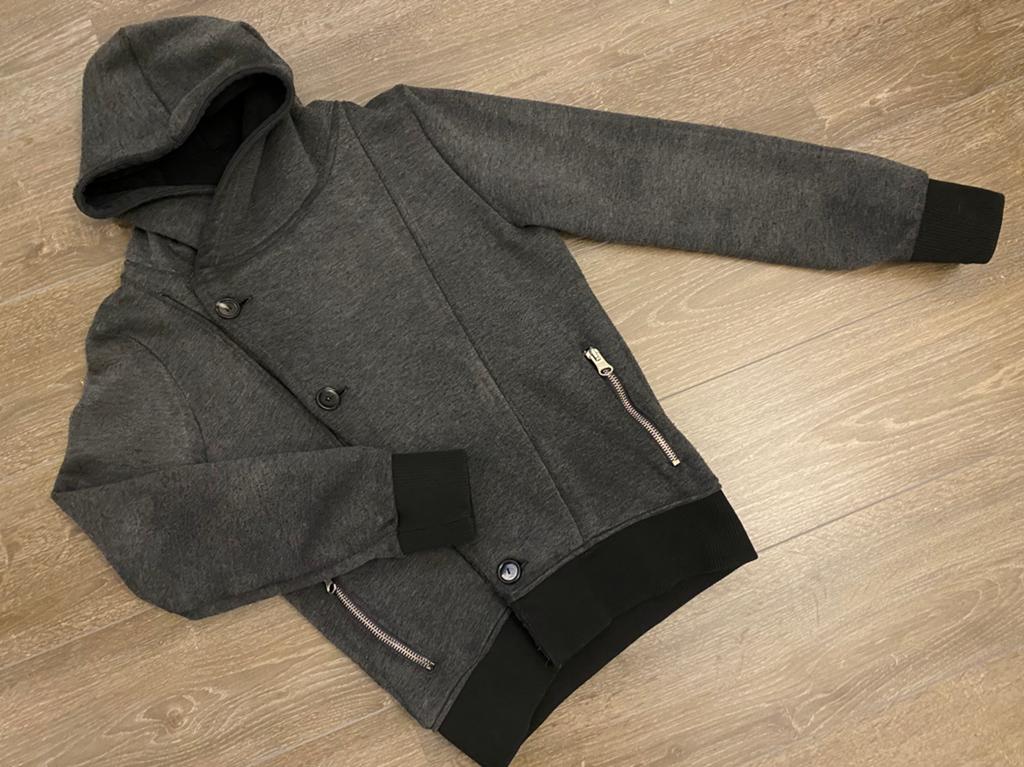 Heren jongens vest met capuchon grijs mt S 176 van WAM DENIM, Ophalen of Verzenden, Grijs, Gedragen, Maat 46 (S) of kleiner