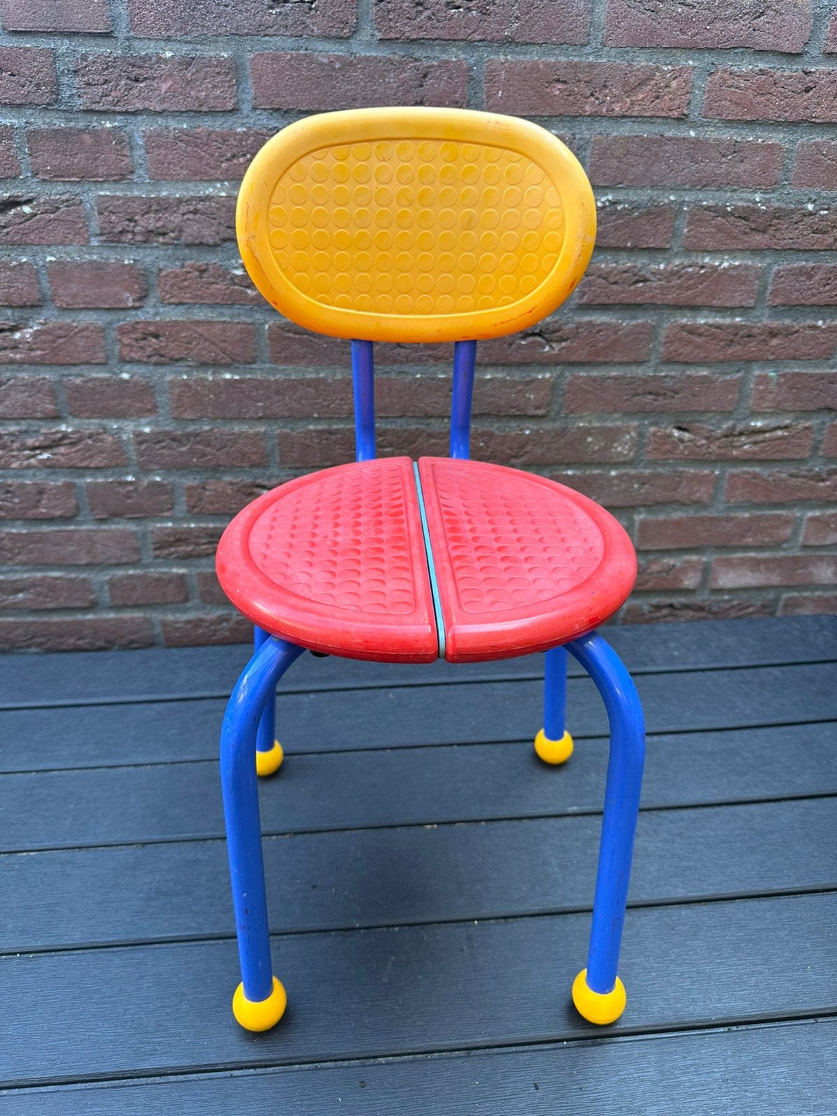 Ikea stoeltje kinderstoeltje vintage memphis stijl, Huis en Inrichting, Krukjes, Ophalen, Zo goed als nieuw, Hout