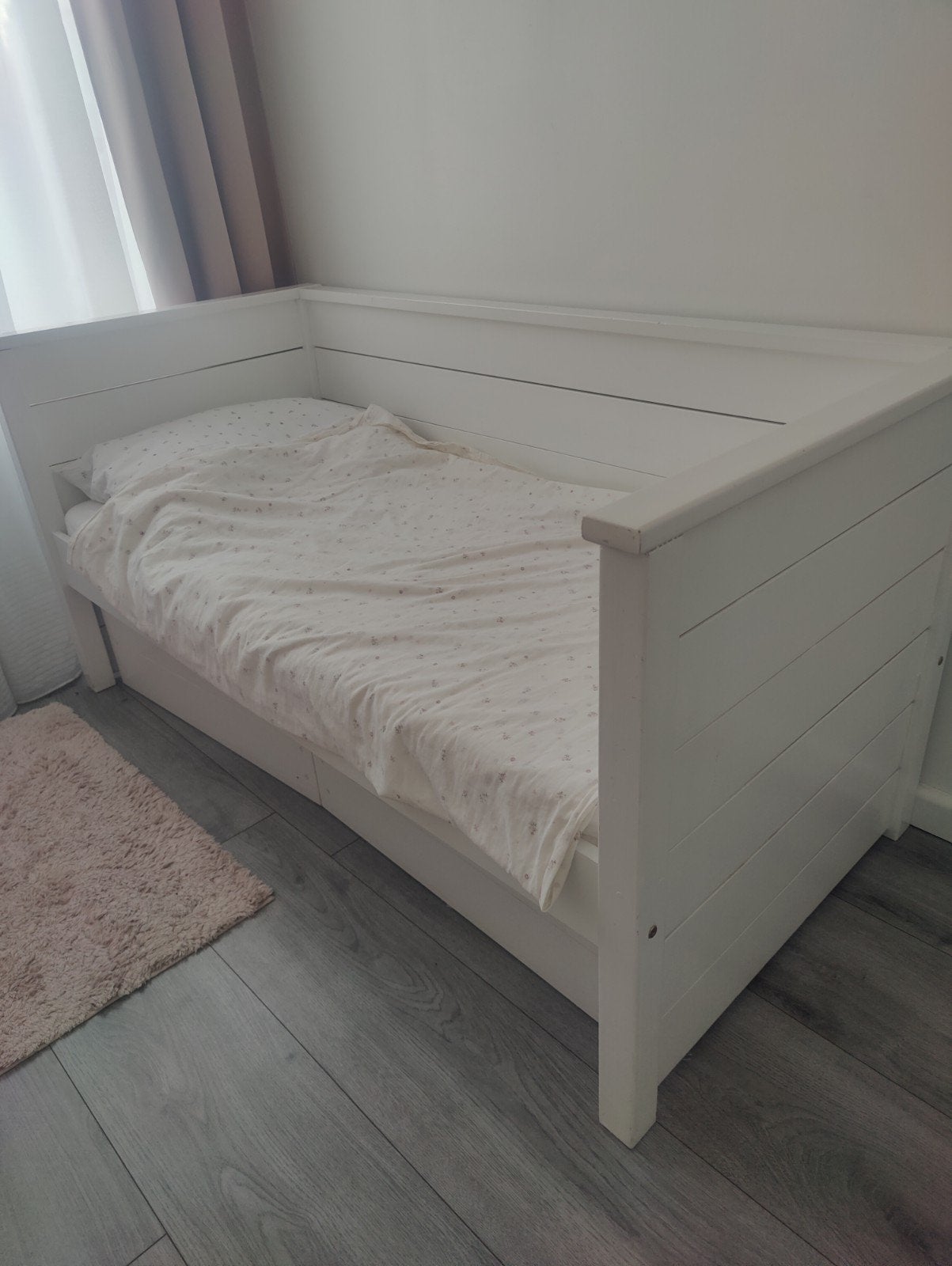 Wit kinderbed met opberglades, Ophalen, Gebruikt, Matras